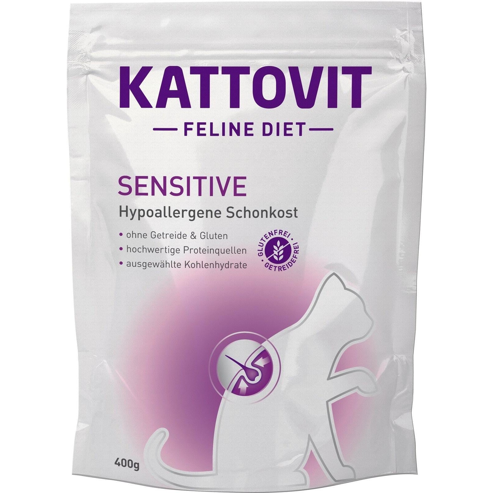 Artikel mit dem Namen Kattovit Feline Diet Sensitive Trockenfutter im Shop von zoo.de , dem Onlineshop für nachhaltiges Hundefutter und Katzenfutter.