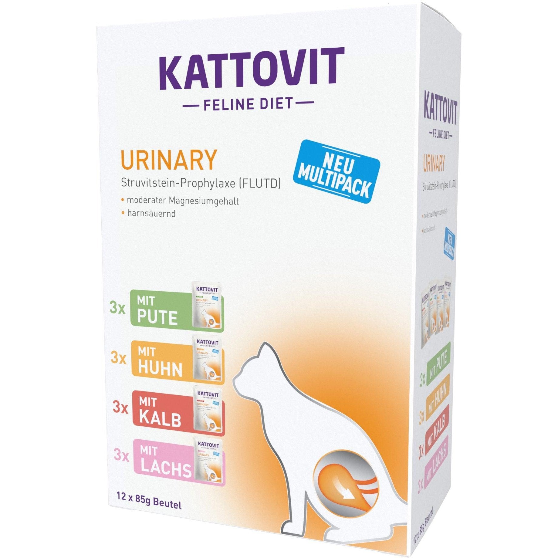 Artikel mit dem Namen Kattovit Feline Diet Urinary Multipack im Shop von zoo.de , dem Onlineshop für nachhaltiges Hundefutter und Katzenfutter.