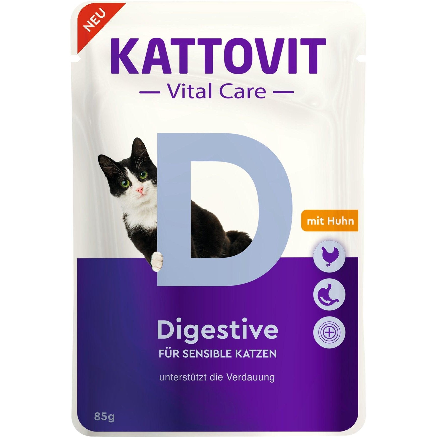 Artikel mit dem Namen Kattovit Pouchbeutel Vital Care Digestive im Shop von zoo.de , dem Onlineshop für nachhaltiges Hundefutter und Katzenfutter.