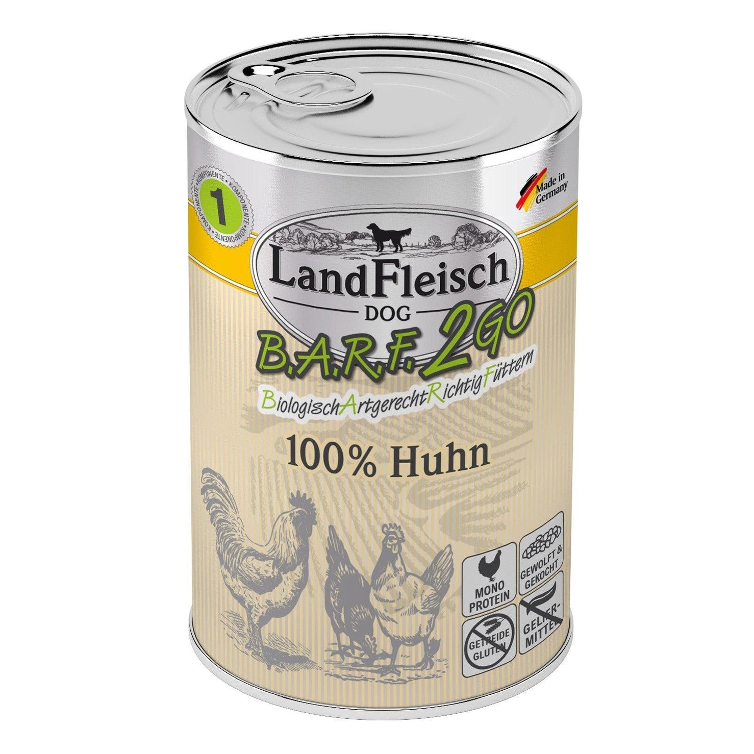Artikel mit dem Namen Landfleisch BARF2GO für Hunde 100% Huhn im Shop von zoo.de , dem Onlineshop für nachhaltiges Hundefutter und Katzenfutter.