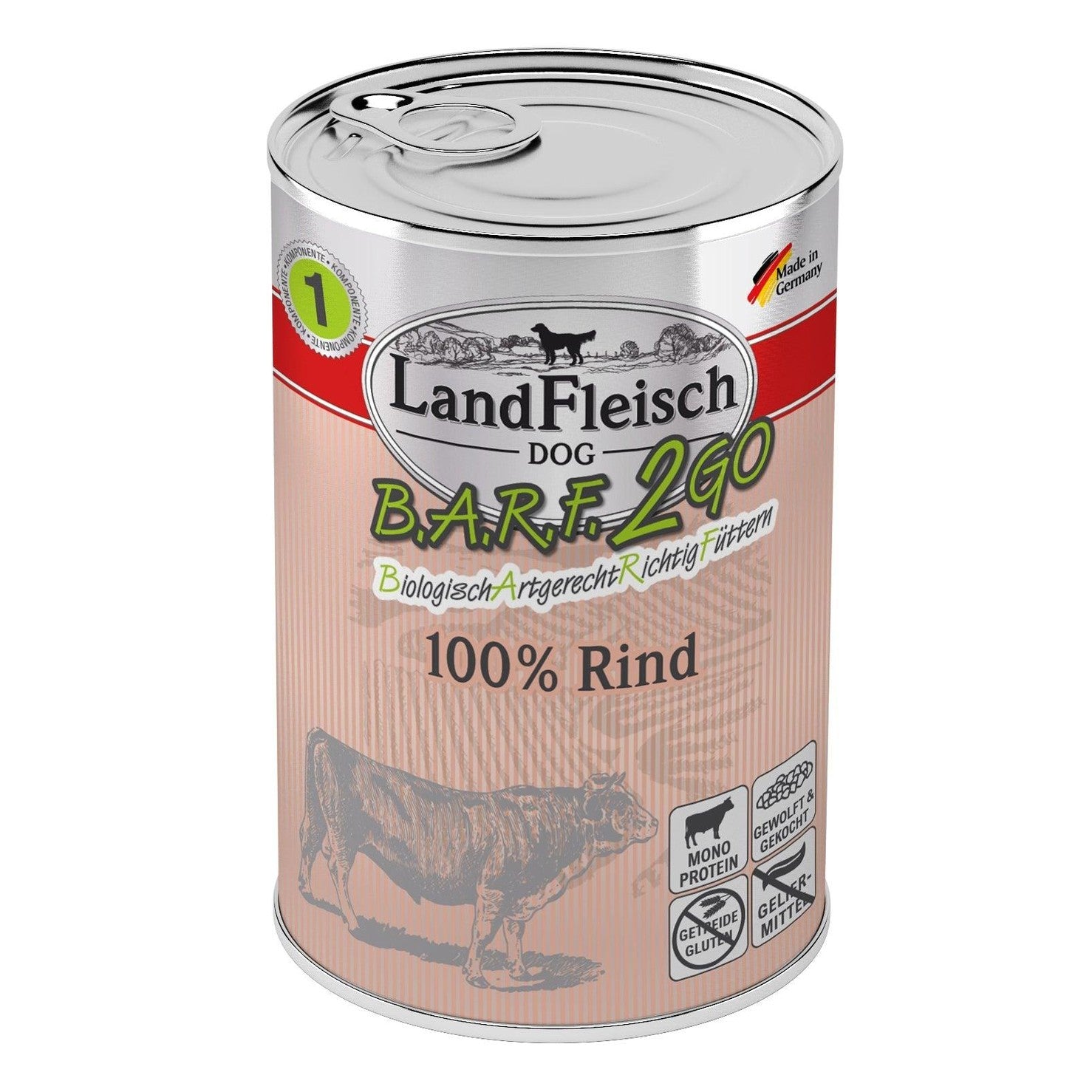 Artikel mit dem Namen Landfleisch BARF2GO für Hunde 100% Rind im Shop von zoo.de , dem Onlineshop für nachhaltiges Hundefutter und Katzenfutter.