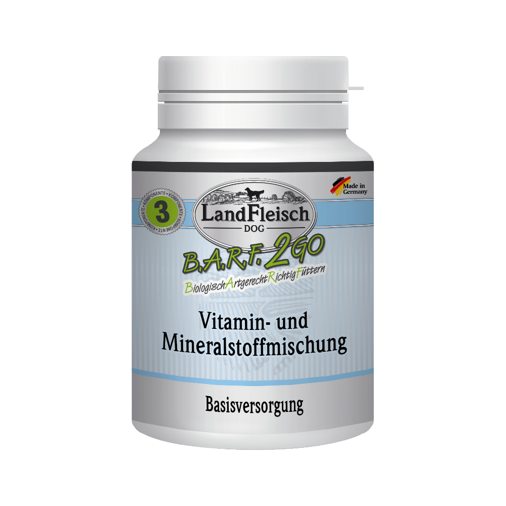 Artikel mit dem Namen Landfleisch BARF2GO für Hunde Vitamin- & Mineralmix im Shop von zoo.de , dem Onlineshop für nachhaltiges Hundefutter und Katzenfutter.