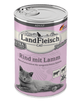 Artikel mit dem Namen LandFleisch Cat Adult Pastete Rind mit Lamm im Shop von zoo.de , dem Onlineshop für nachhaltiges Hundefutter und Katzenfutter.