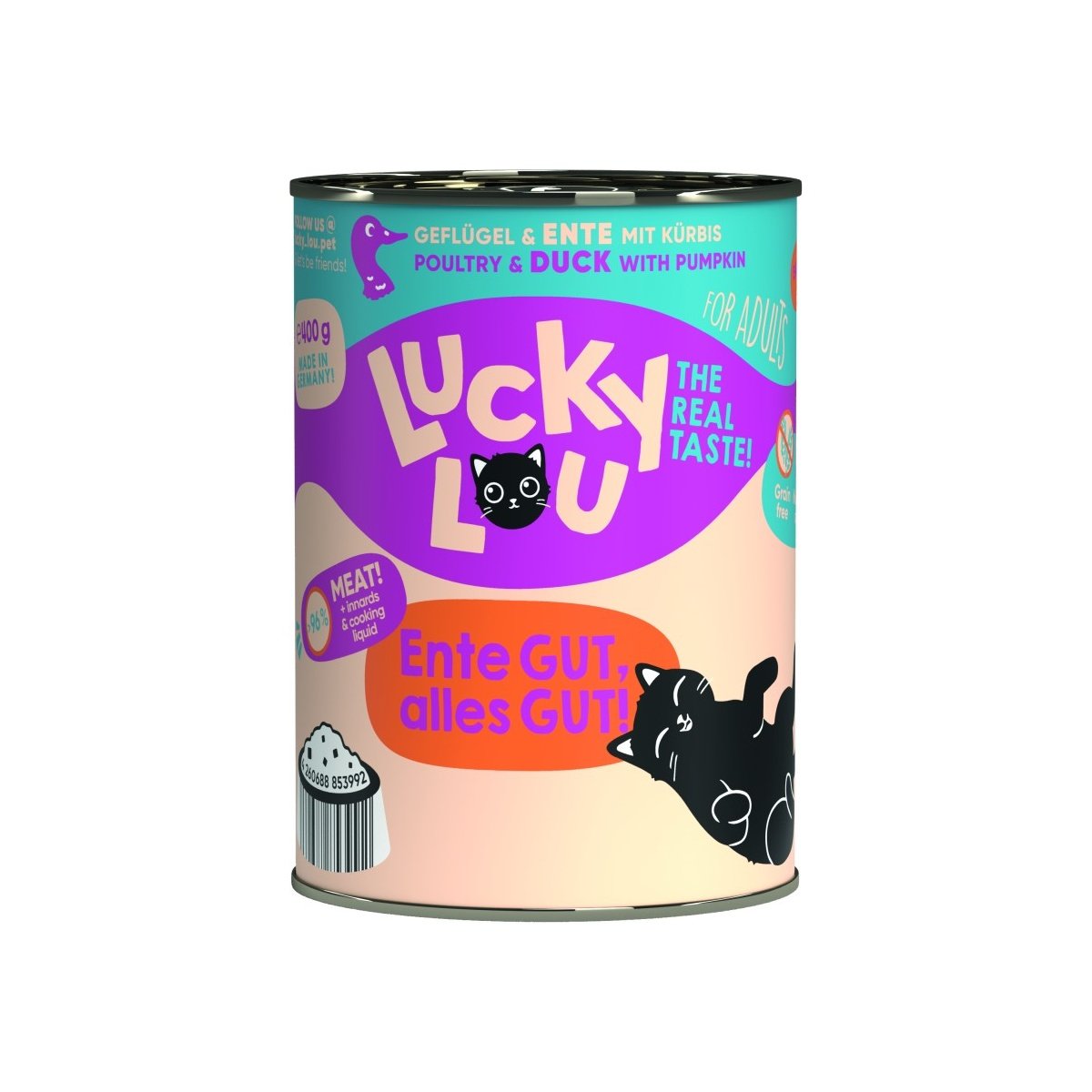 Artikel mit dem Namen Lucky Lou Lifestage Adult Geflügel + Ente im Shop von zoo.de , dem Onlineshop für nachhaltiges Hundefutter und Katzenfutter.