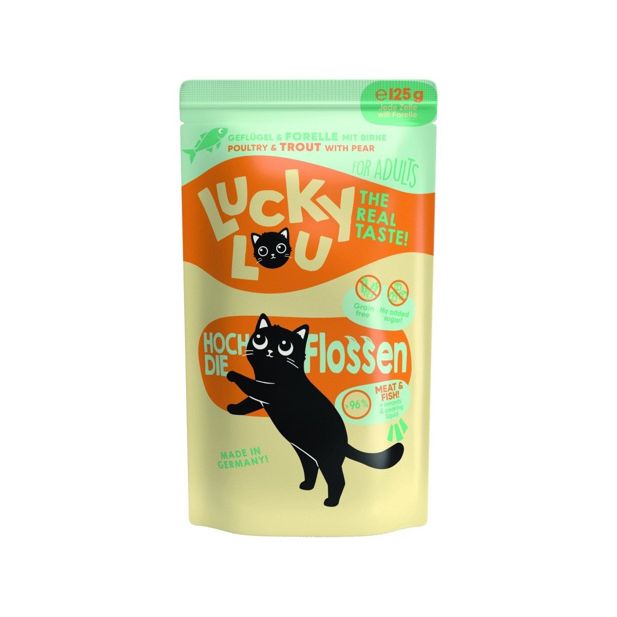 Artikel mit dem Namen Lucky Lou Lifestage Adult Geflügel + Forelle im Shop von zoo.de , dem Onlineshop für nachhaltiges Hundefutter und Katzenfutter.