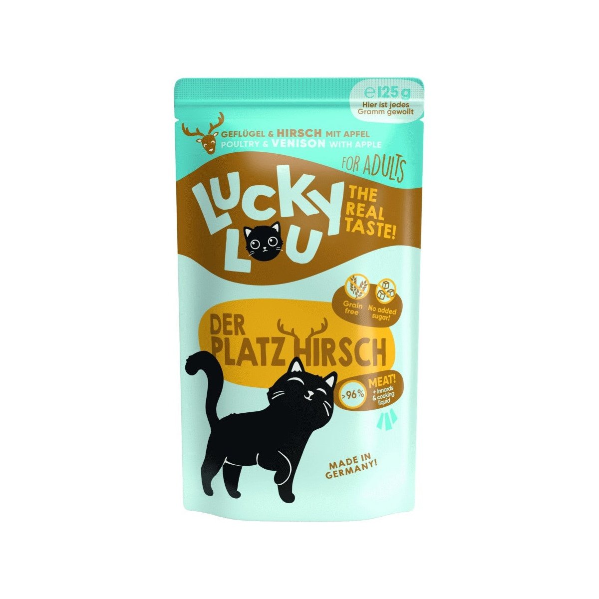 Artikel mit dem Namen Lucky Lou Lifestage Adult Geflügel + Hirsch im Shop von zoo.de , dem Onlineshop für nachhaltiges Hundefutter und Katzenfutter.