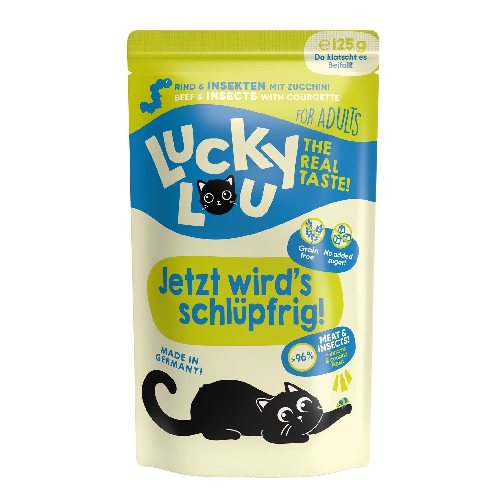 Artikel mit dem Namen Lucky Lou Lifestage Adult Rind + Insekten im Shop von zoo.de , dem Onlineshop für nachhaltiges Hundefutter und Katzenfutter.