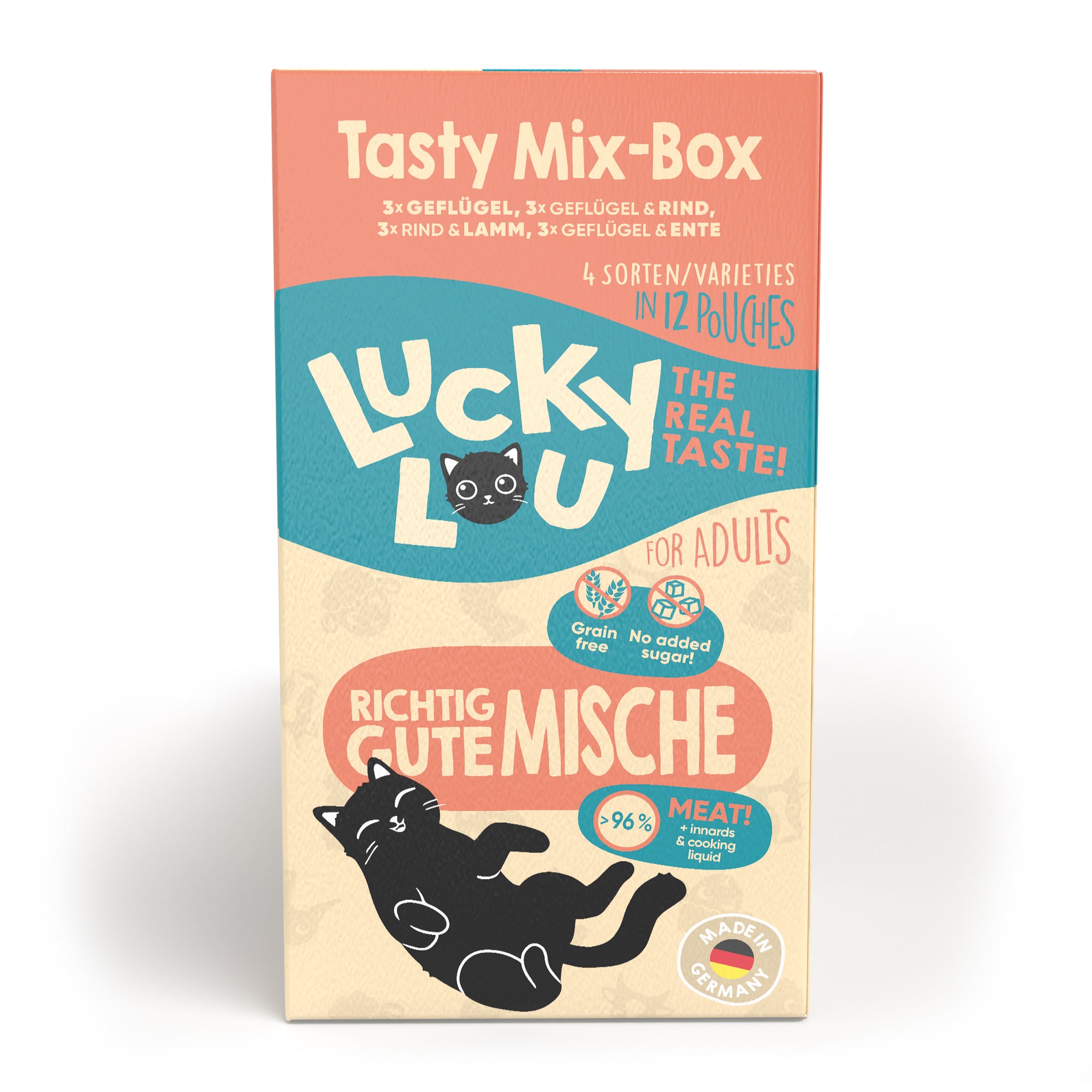 Artikel mit dem Namen Lucky Lou Lifestage Adult Tasty-Mix im Shop von zoo.de , dem Onlineshop für nachhaltiges Hundefutter und Katzenfutter.