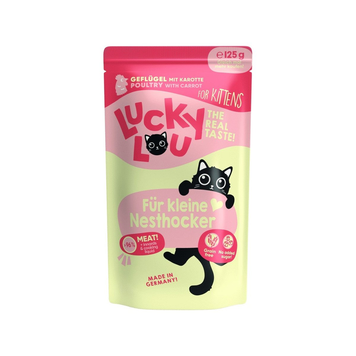 Artikel mit dem Namen Lucky Lou Lifestage Kitten Geflügel im Shop von zoo.de , dem Onlineshop für nachhaltiges Hundefutter und Katzenfutter.