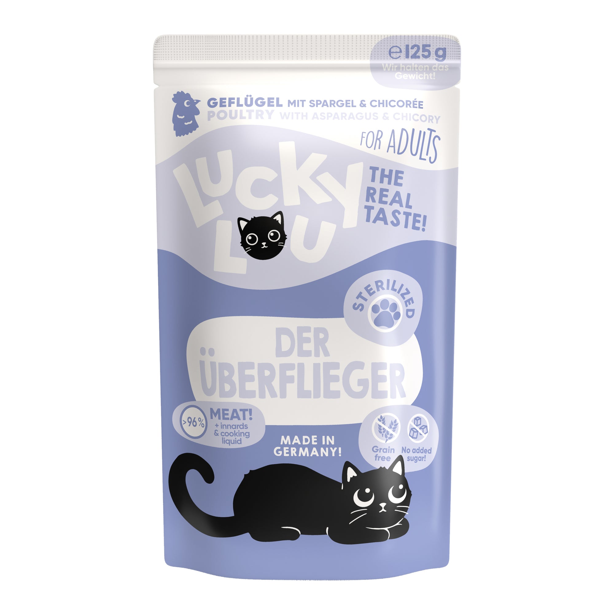 Artikel mit dem Namen Lucky Lou Lifestage Sterilized Geflügel im Shop von zoo.de , dem Onlineshop für nachhaltiges Hundefutter und Katzenfutter.