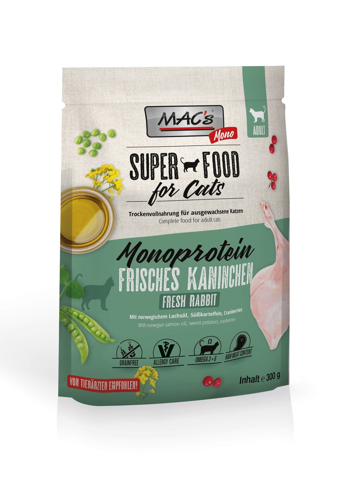 Artikel mit dem Namen MAC's Cat Adult Monoprotein Kaninchen im Shop von zoo.de , dem Onlineshop für nachhaltiges Hundefutter und Katzenfutter.