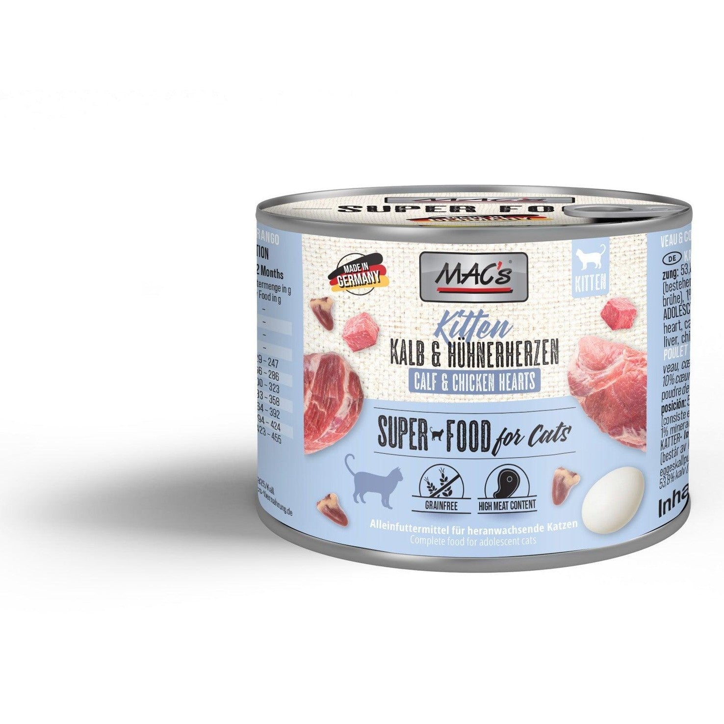 Artikel mit dem Namen MAC's Cat Kitten Kalb & Hühnchen im Shop von zoo.de , dem Onlineshop für nachhaltiges Hundefutter und Katzenfutter.