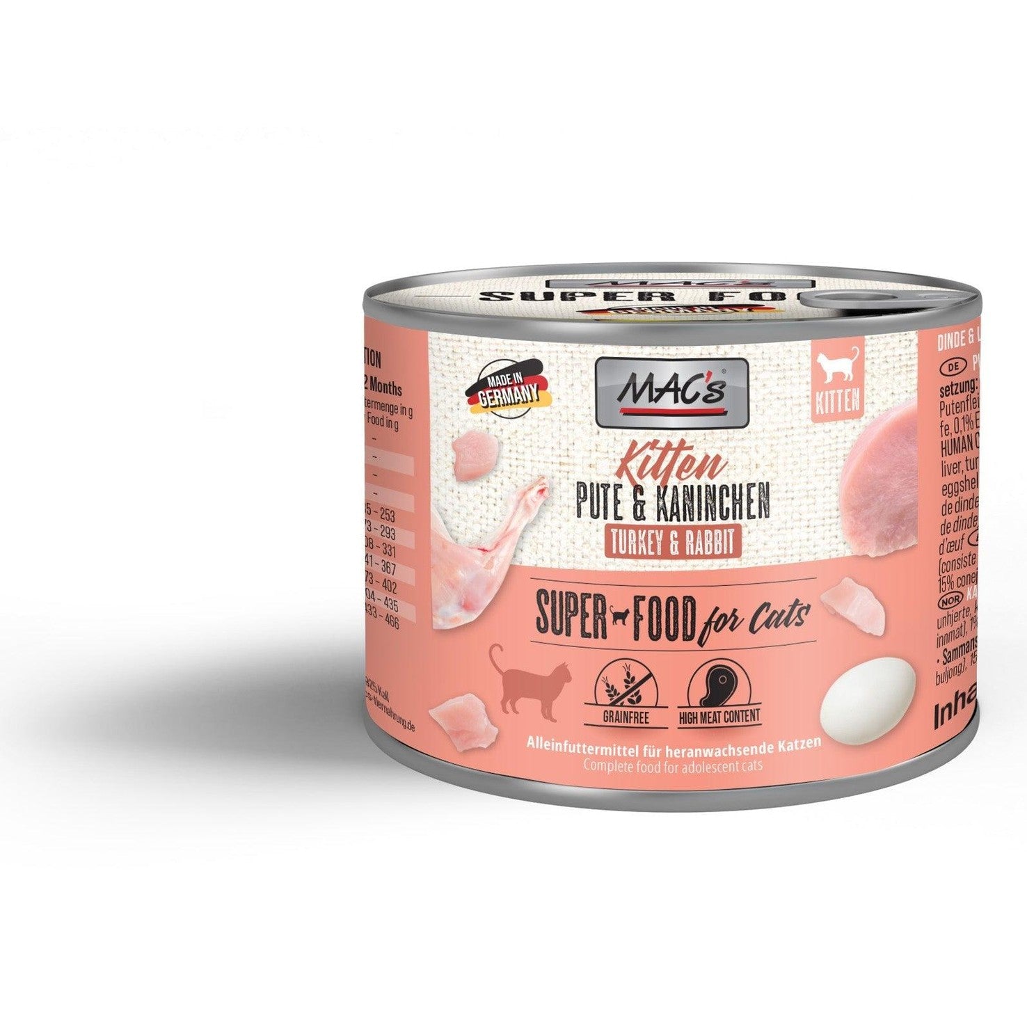 Artikel mit dem Namen MAC's Cat Kitten Pute & Kaninchen im Shop von zoo.de , dem Onlineshop für nachhaltiges Hundefutter und Katzenfutter.