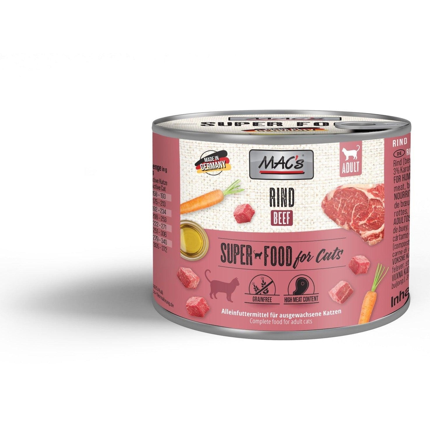 Artikel mit dem Namen MAC's Cat Rindfleisch im Shop von zoo.de , dem Onlineshop für nachhaltiges Hundefutter und Katzenfutter.