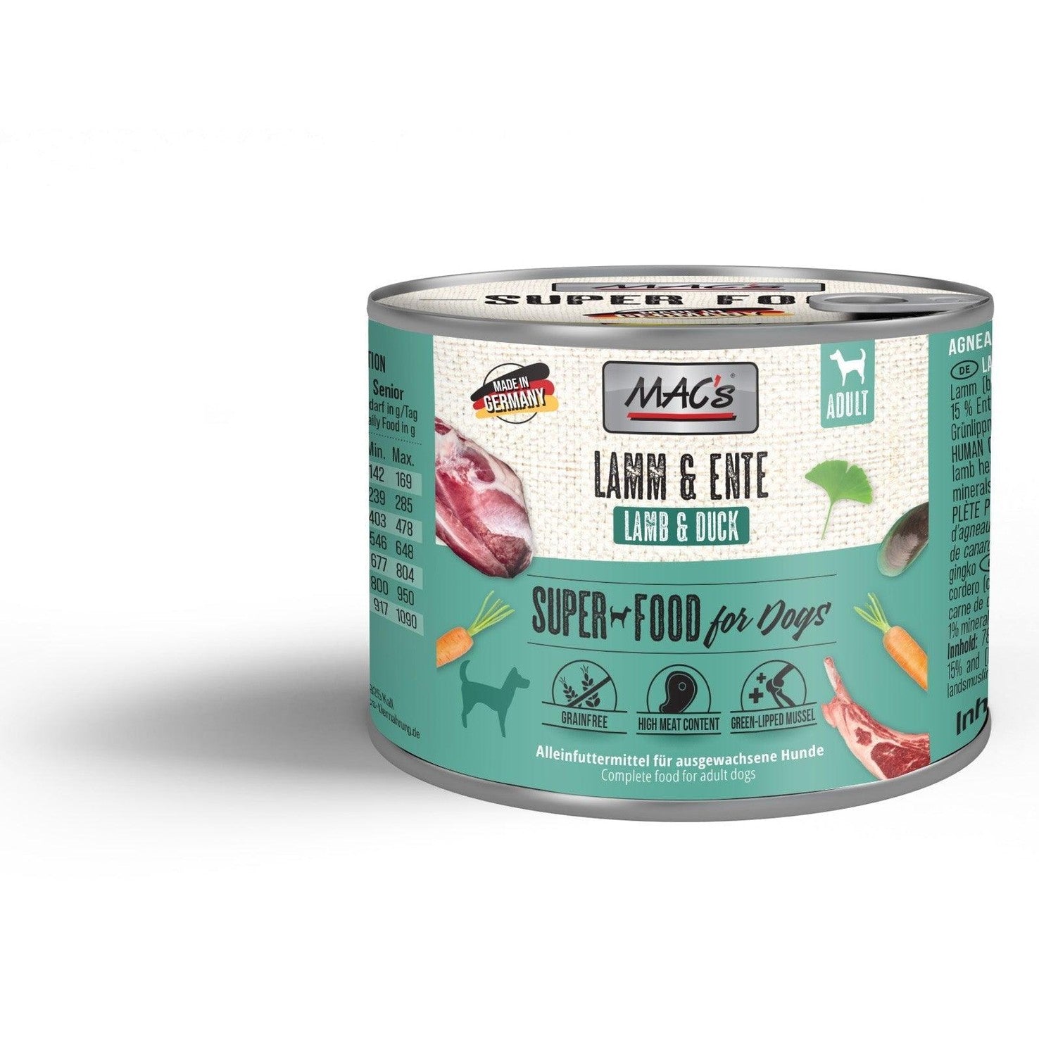 Artikel mit dem Namen MAC's Dog Lamm & Ente im Shop von zoo.de , dem Onlineshop für nachhaltiges Hundefutter und Katzenfutter.
