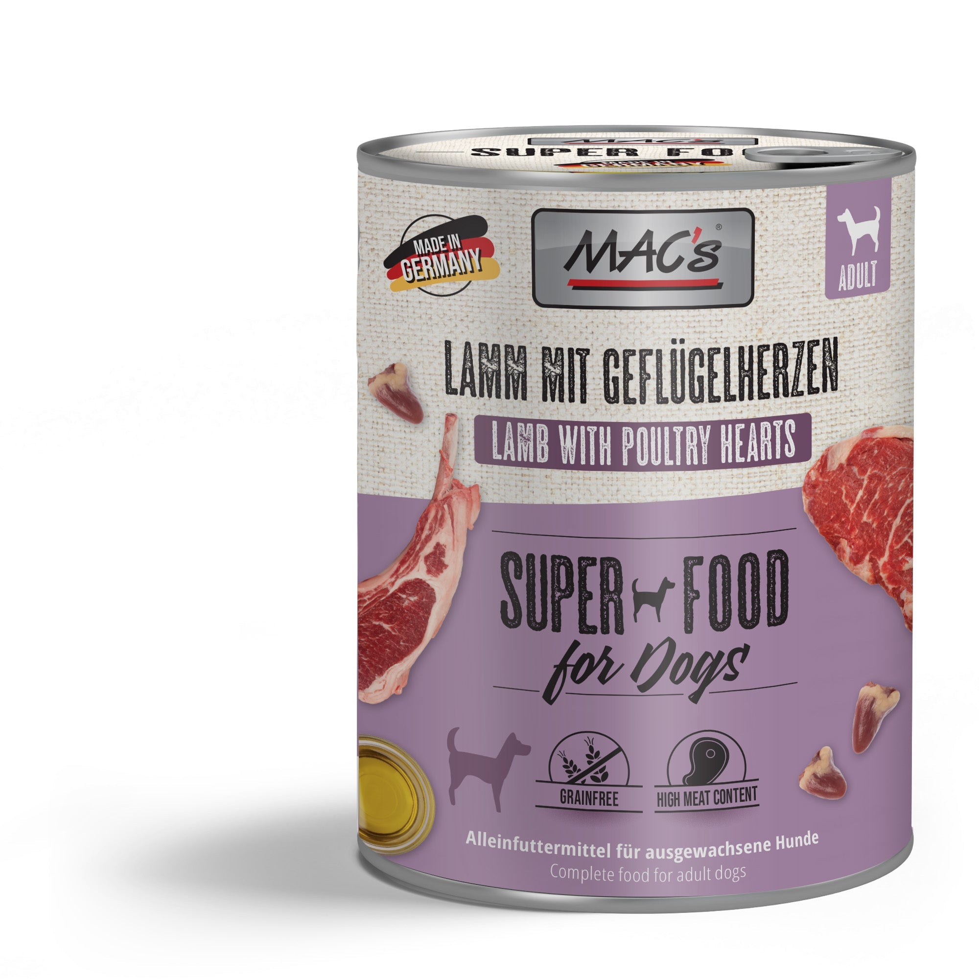 Artikel mit dem Namen MAC's Dog Lamm & Geflügelherzen im Shop von zoo.de , dem Onlineshop für nachhaltiges Hundefutter und Katzenfutter.