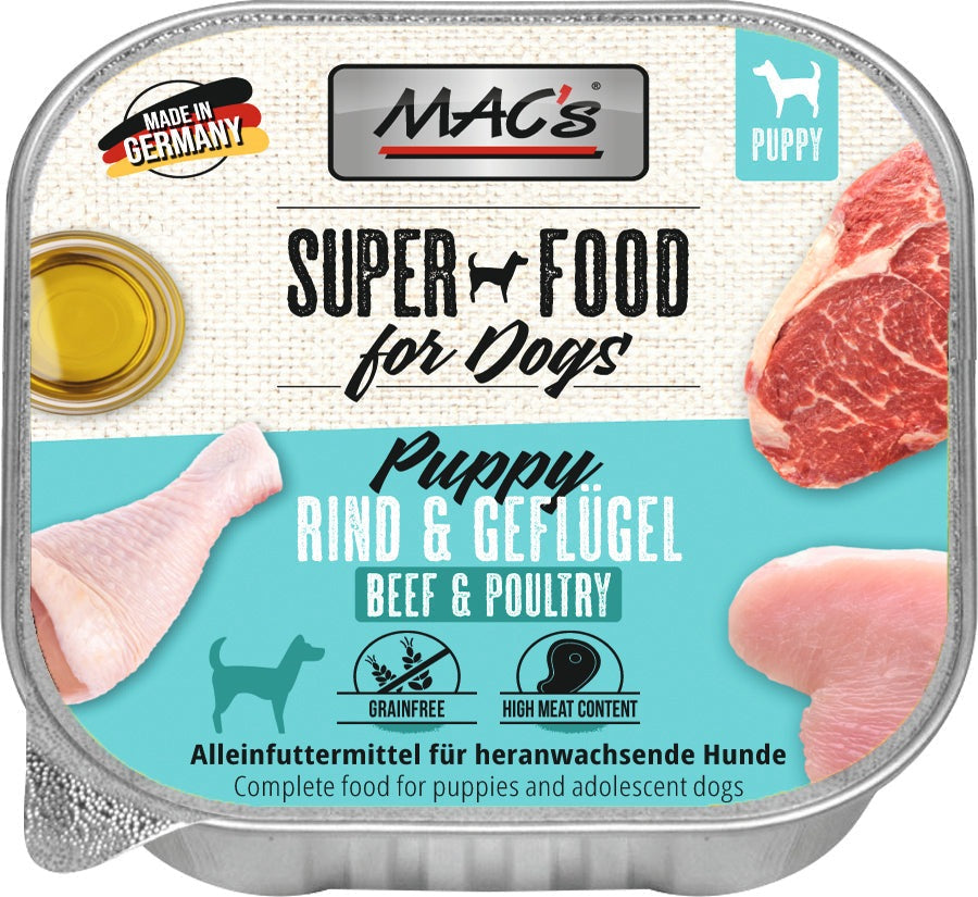 Artikel mit dem Namen MAC's Dog Puppy Geflügel im Shop von zoo.de , dem Onlineshop für nachhaltiges Hundefutter und Katzenfutter.