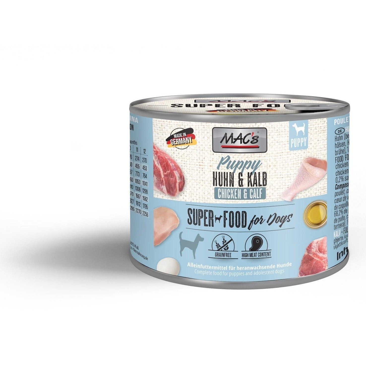 Artikel mit dem Namen MAC's Dog Puppy Huhn & Kalb im Shop von zoo.de , dem Onlineshop für nachhaltiges Hundefutter und Katzenfutter.