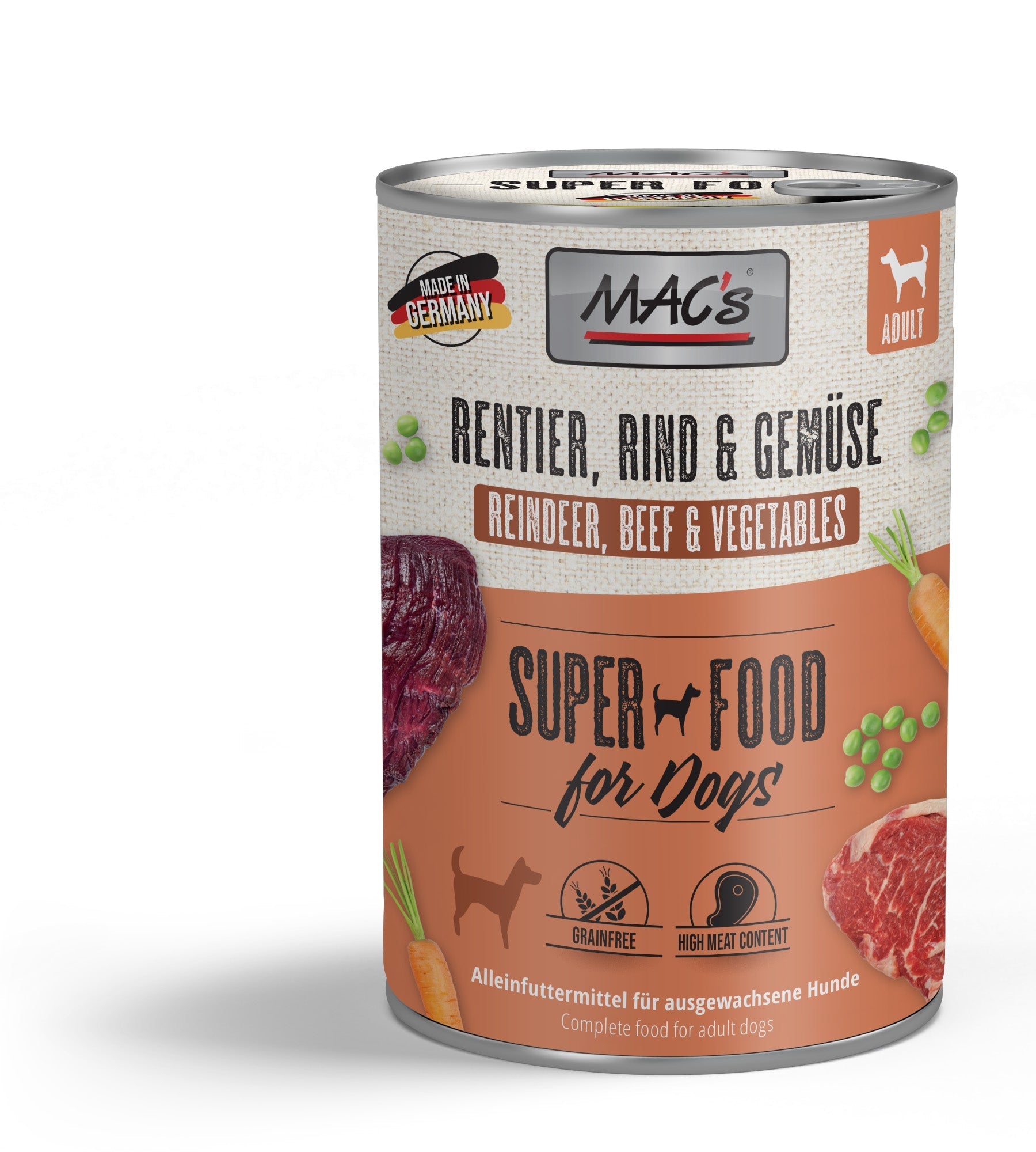 Artikel mit dem Namen MAC's Dog Rentier & Gemüse im Shop von zoo.de , dem Onlineshop für nachhaltiges Hundefutter und Katzenfutter.