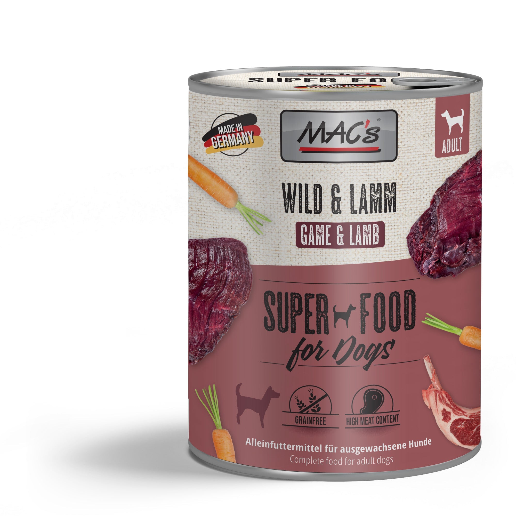 Artikel mit dem Namen MAC&#39;s Dog Wild &amp; Lamm im Shop von zoo.de , dem Onlineshop für nachhaltiges Hundefutter und Katzenfutter.