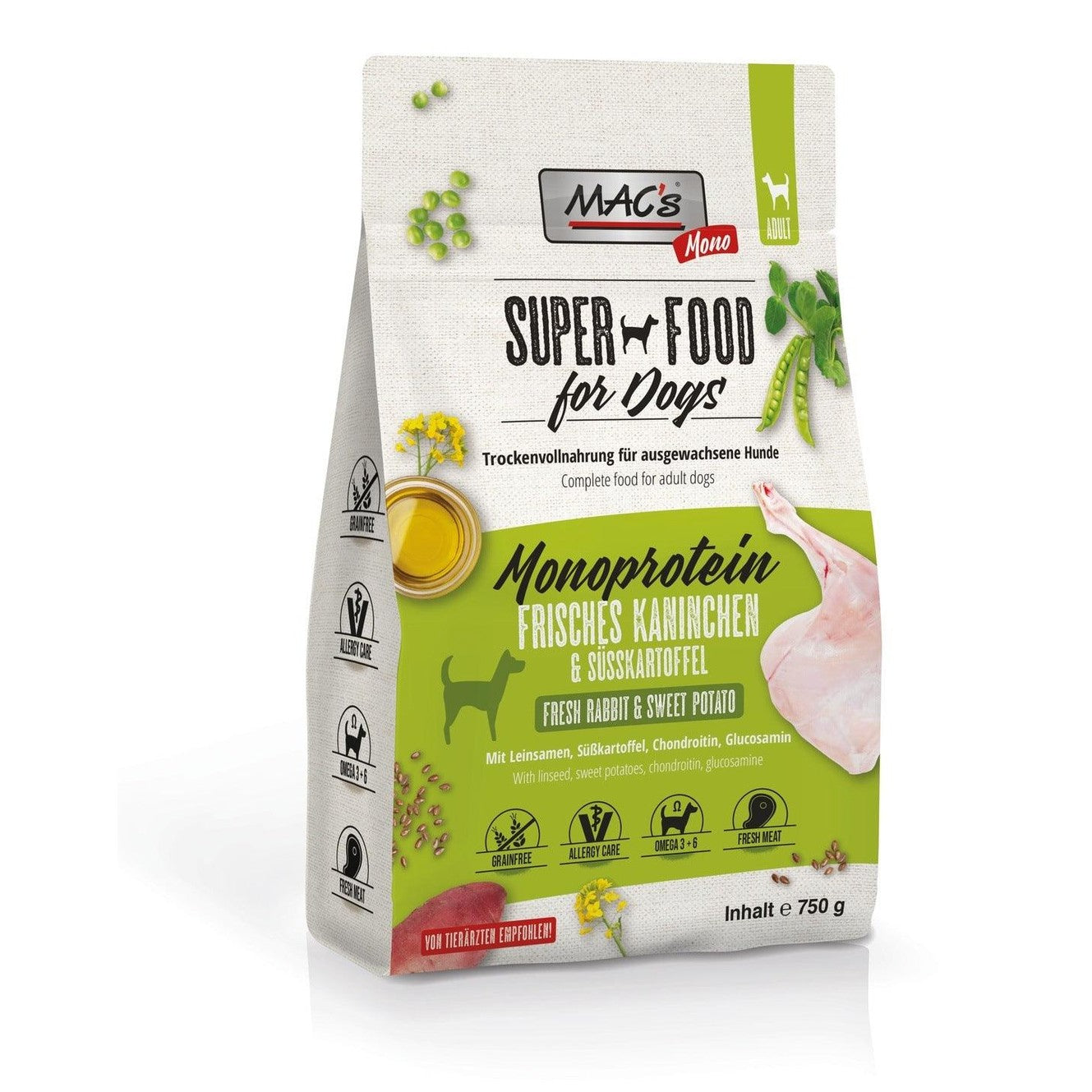 Artikel mit dem Namen MAC´s Dog Mono Kaninchen im Shop von zoo.de , dem Onlineshop für nachhaltiges Hundefutter und Katzenfutter.