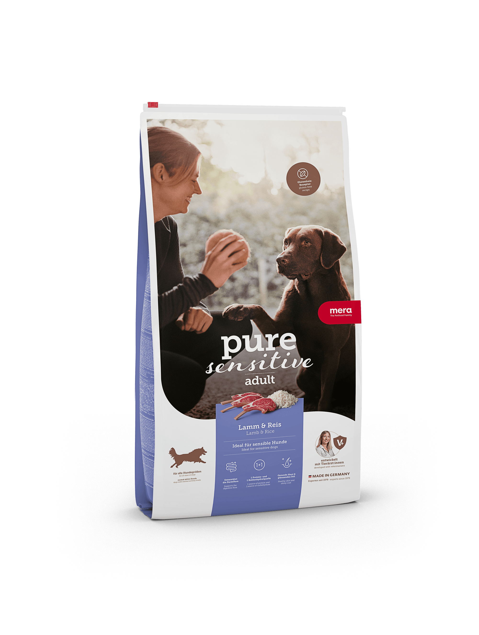 Artikel mit dem Namen Mera Dog Pure Mini Lamm & Reis im Shop von zoo.de , dem Onlineshop für nachhaltiges Hundefutter und Katzenfutter.