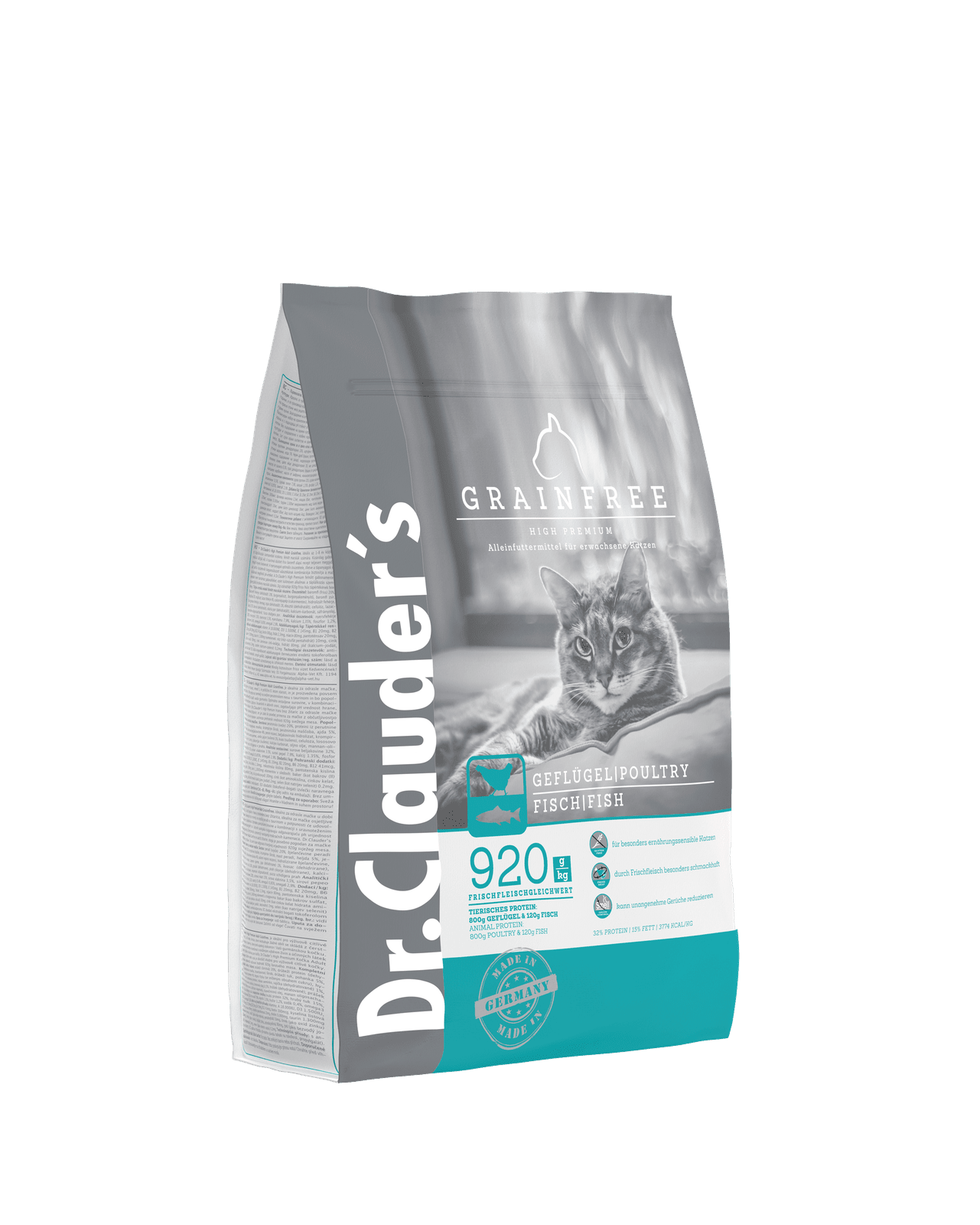Artikel mit dem Namen Dr.Clauder&#39;s High Premium Cat Grain Free im Shop von zoo.de , dem Onlineshop für nachhaltiges Hundefutter und Katzenfutter.