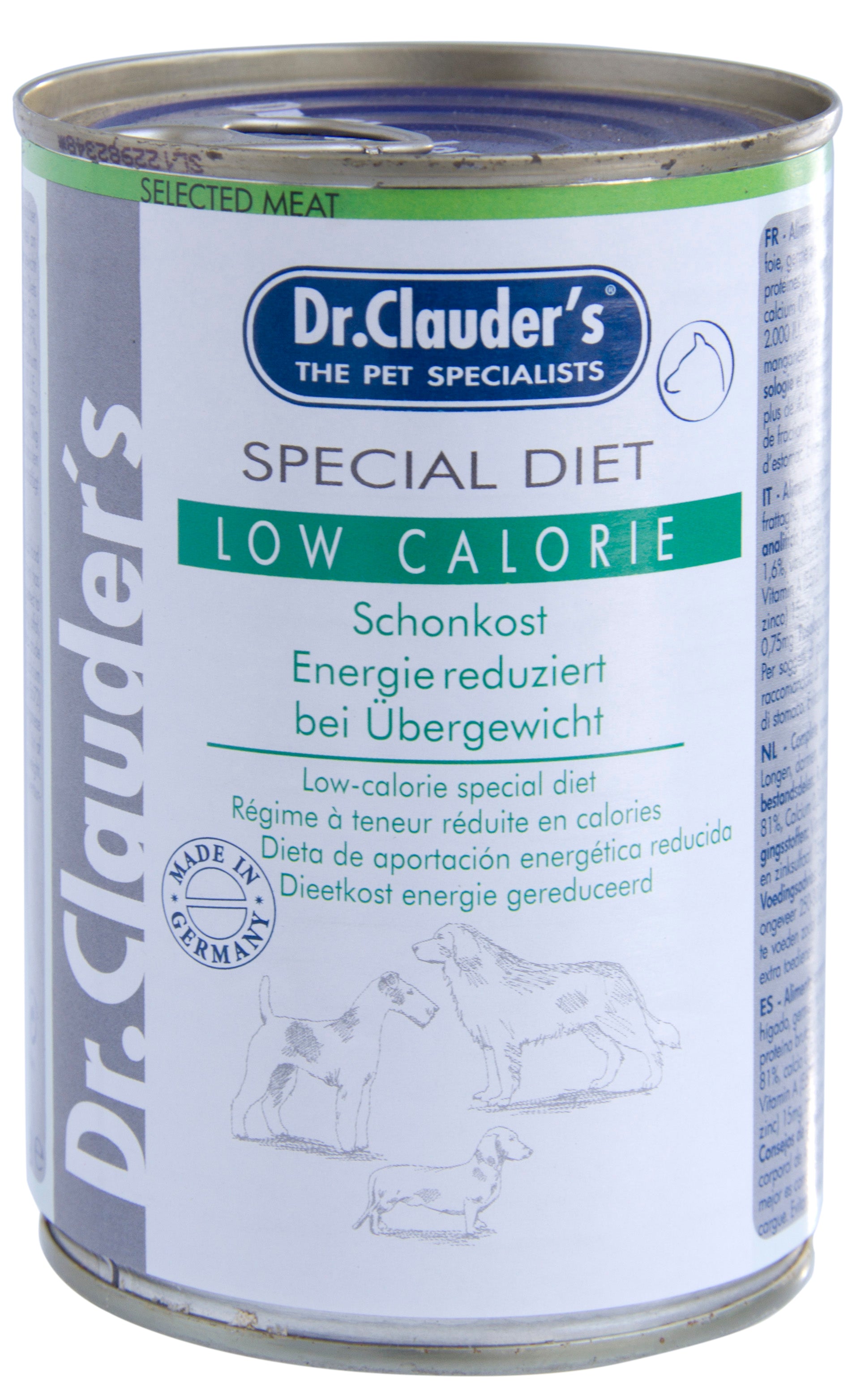 Artikel mit dem Namen Dr.Clauder's Special Diet LowCalorie im Shop von zoo.de , dem Onlineshop für nachhaltiges Hundefutter und Katzenfutter.