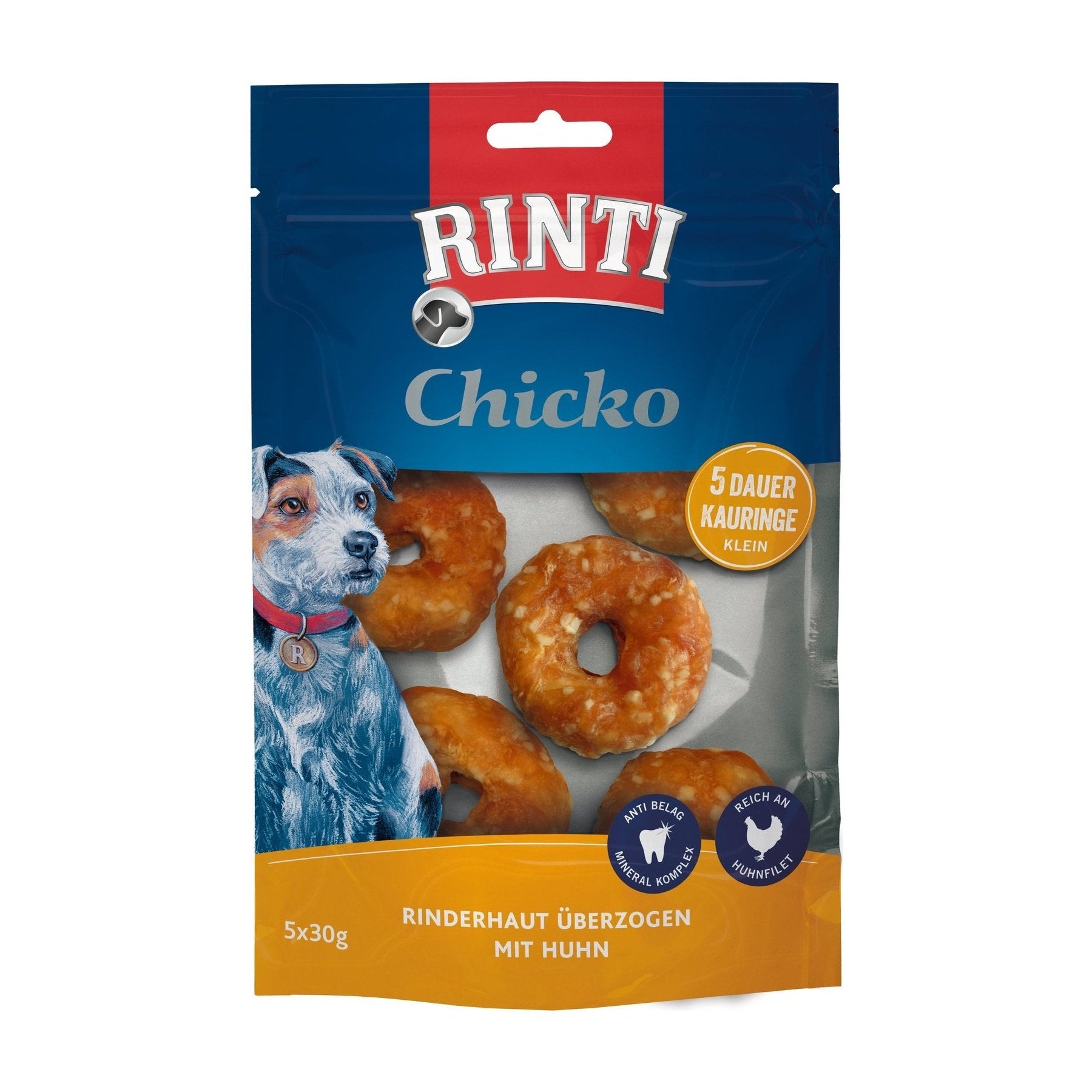 Artikel mit dem Namen Rinti Chicko Dauer-Kauringe klein mit Huhn im Shop von zoo.de , dem Onlineshop für nachhaltiges Hundefutter und Katzenfutter.