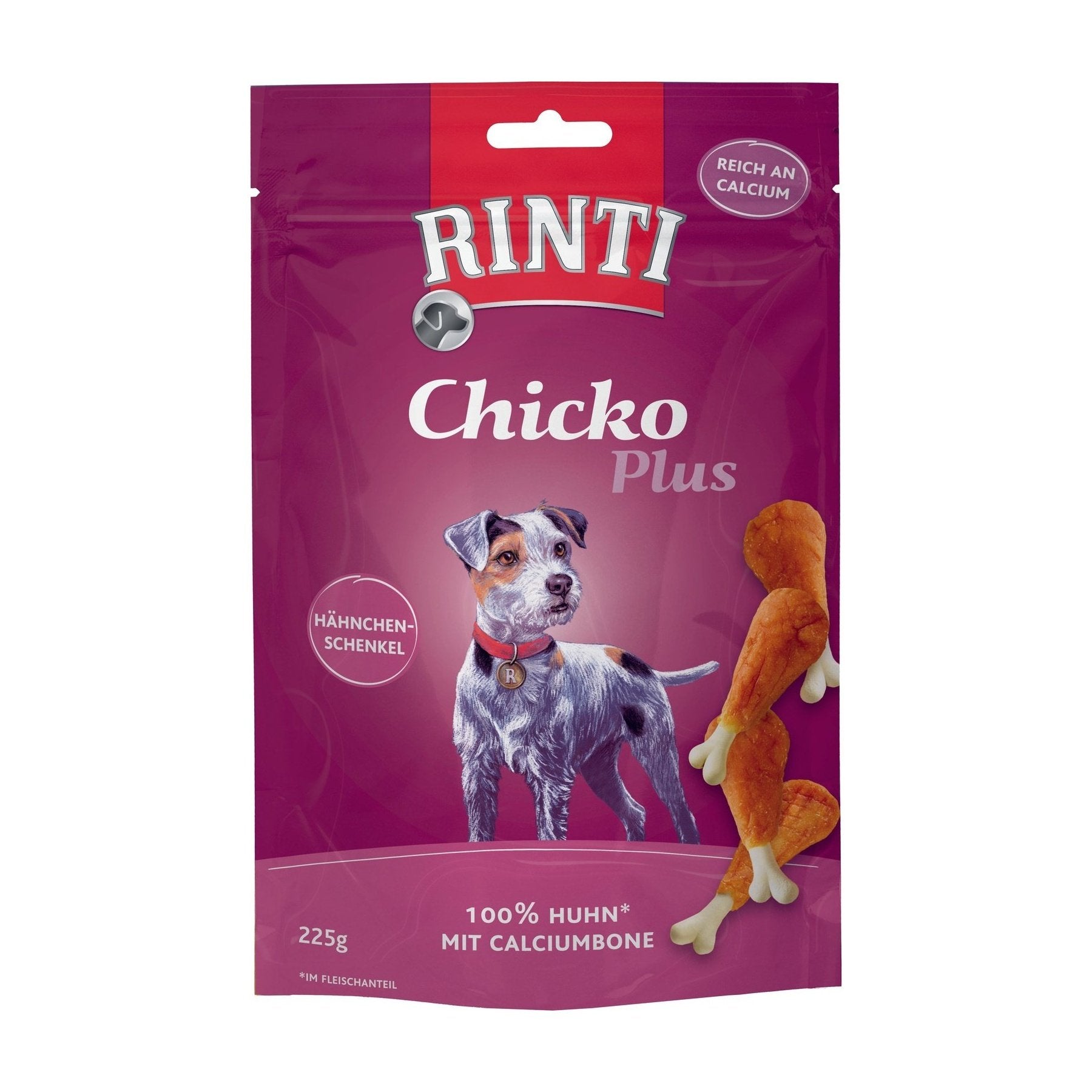 Artikel mit dem Namen Rinti Chicko Plus Hähnchenschenkel mit Calciumbone im Shop von zoo.de , dem Onlineshop für nachhaltiges Hundefutter und Katzenfutter.