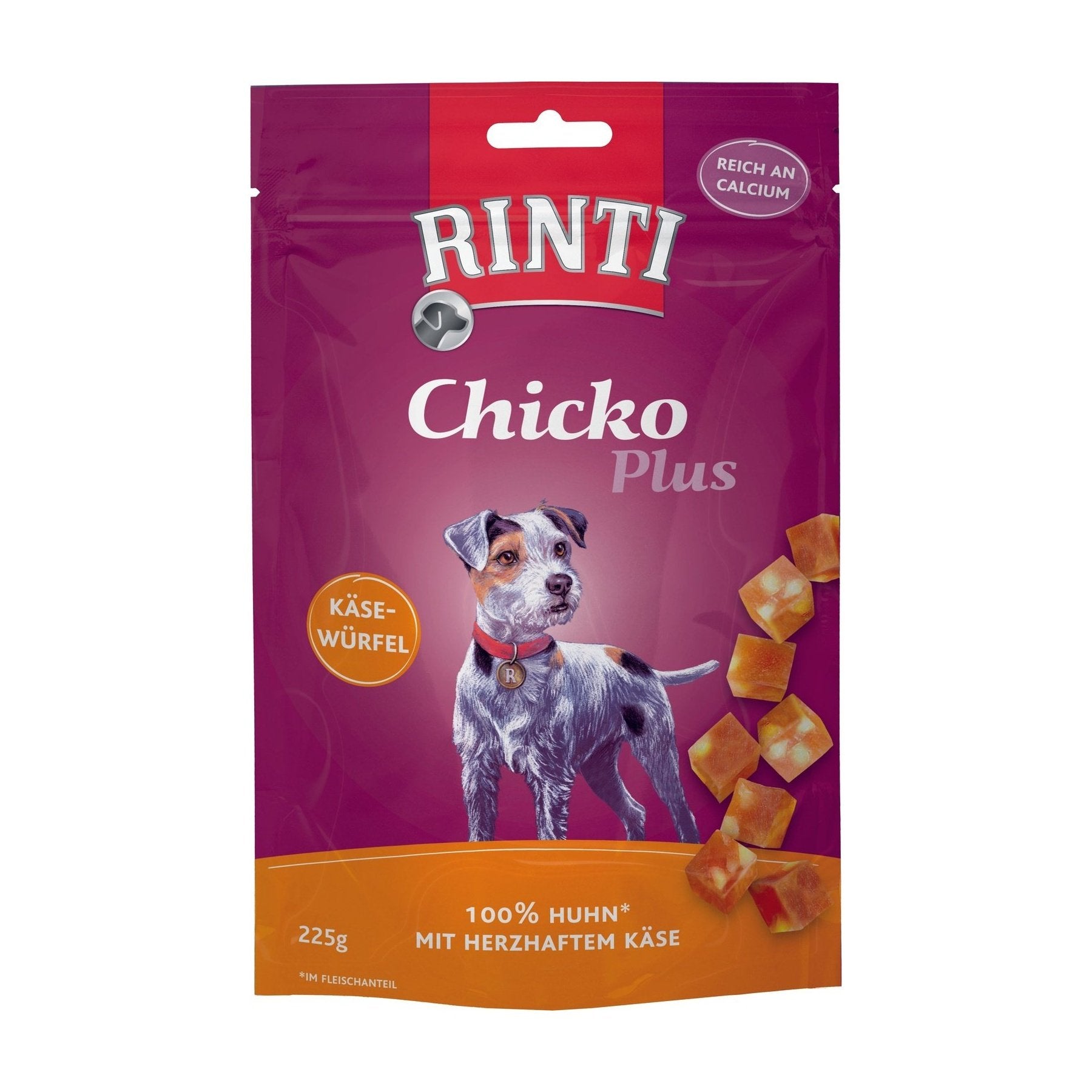 Artikel mit dem Namen Rinti Chicko Plus Käsewürfel mit Huhn im Shop von zoo.de , dem Onlineshop für nachhaltiges Hundefutter und Katzenfutter.