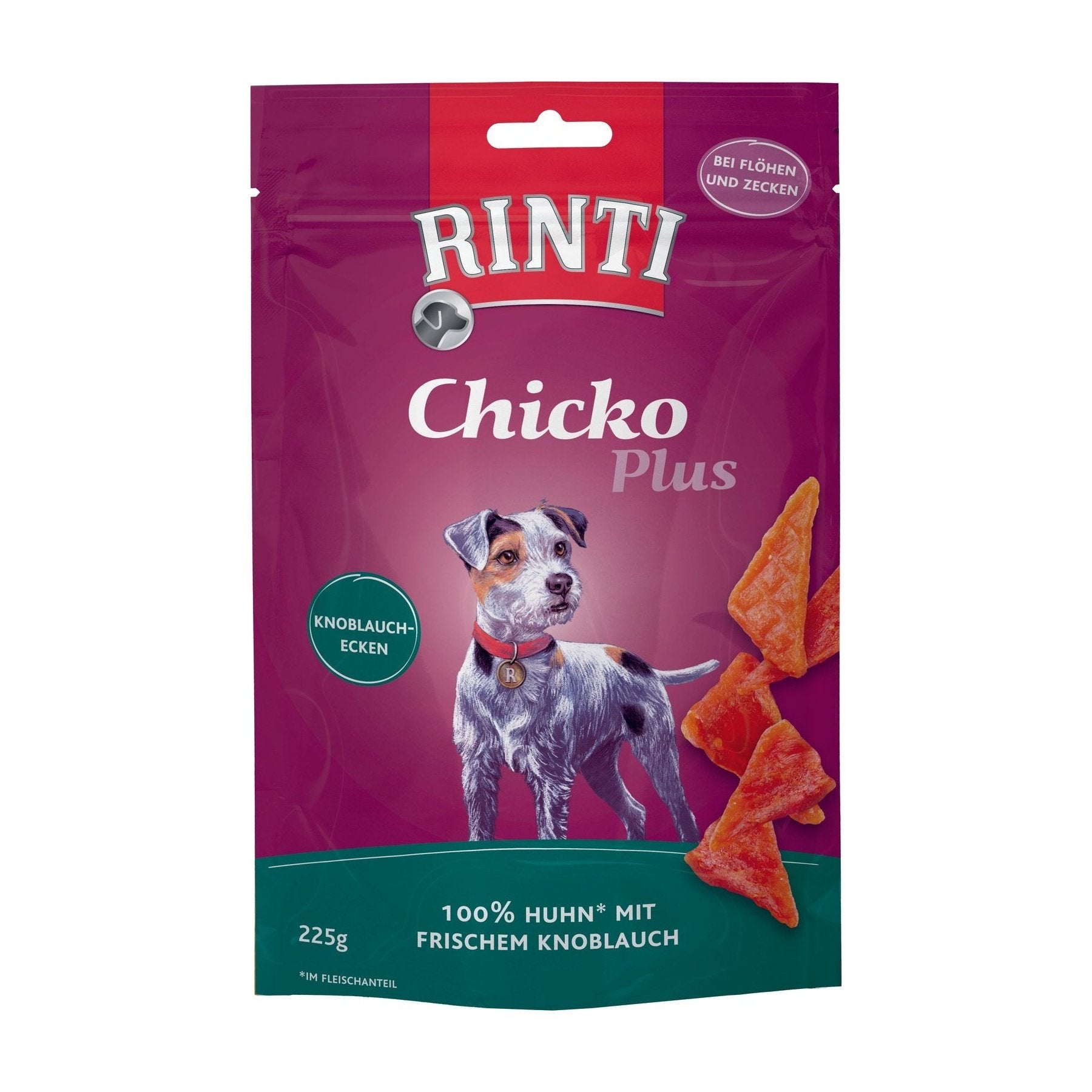 Artikel mit dem Namen Rinti Chicko Plus Knoblauchecken im Shop von zoo.de , dem Onlineshop für nachhaltiges Hundefutter und Katzenfutter.