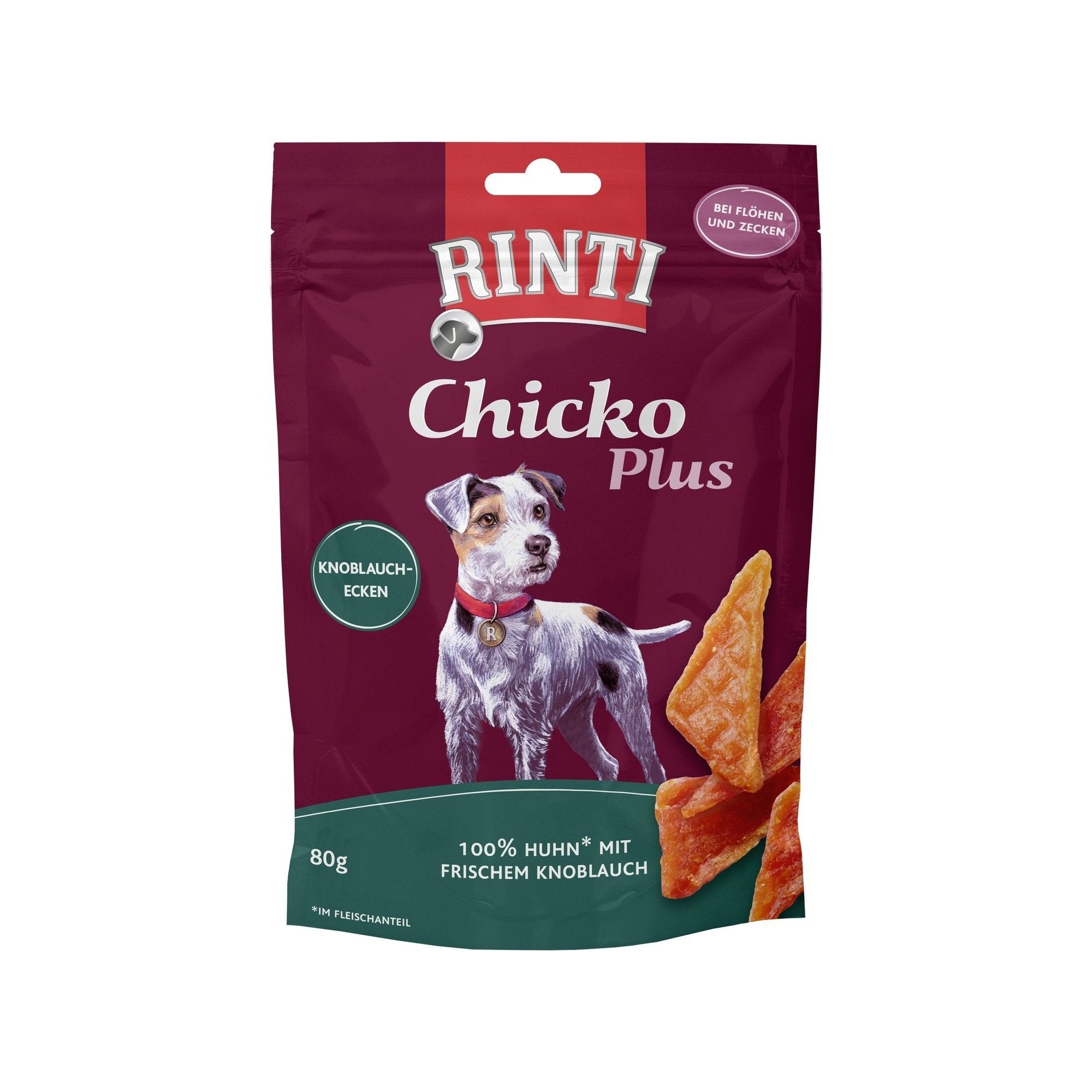 Artikel mit dem Namen Rinti Chicko Plus Knoblauchecken im Shop von zoo.de , dem Onlineshop für nachhaltiges Hundefutter und Katzenfutter.