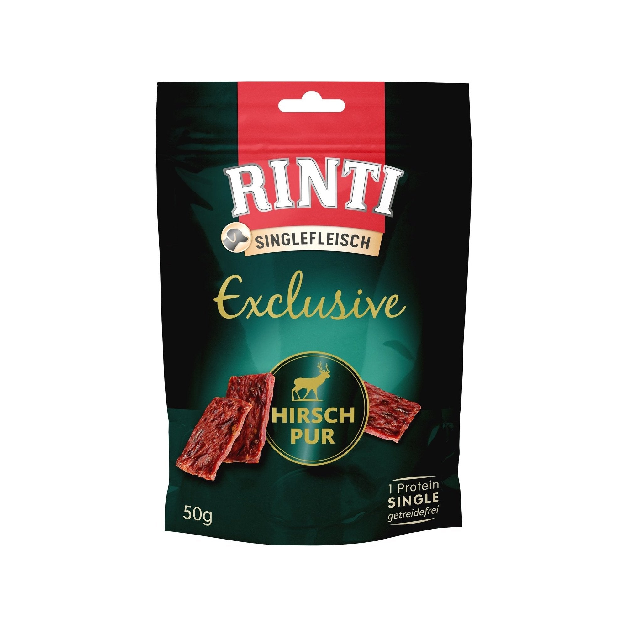 Artikel mit dem Namen Rinti Exclusive Snack Hirsch im Shop von zoo.de , dem Onlineshop für nachhaltiges Hundefutter und Katzenfutter.