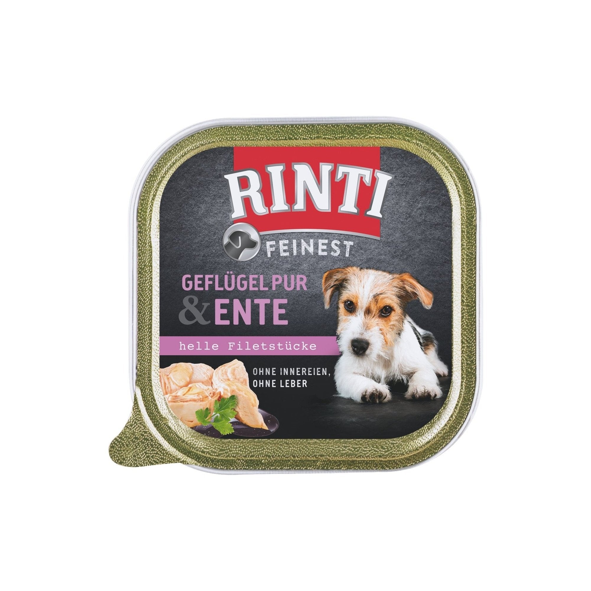 Artikel mit dem Namen Rinti Feinest Geflügel Pur & Ente im Shop von zoo.de , dem Onlineshop für nachhaltiges Hundefutter und Katzenfutter.