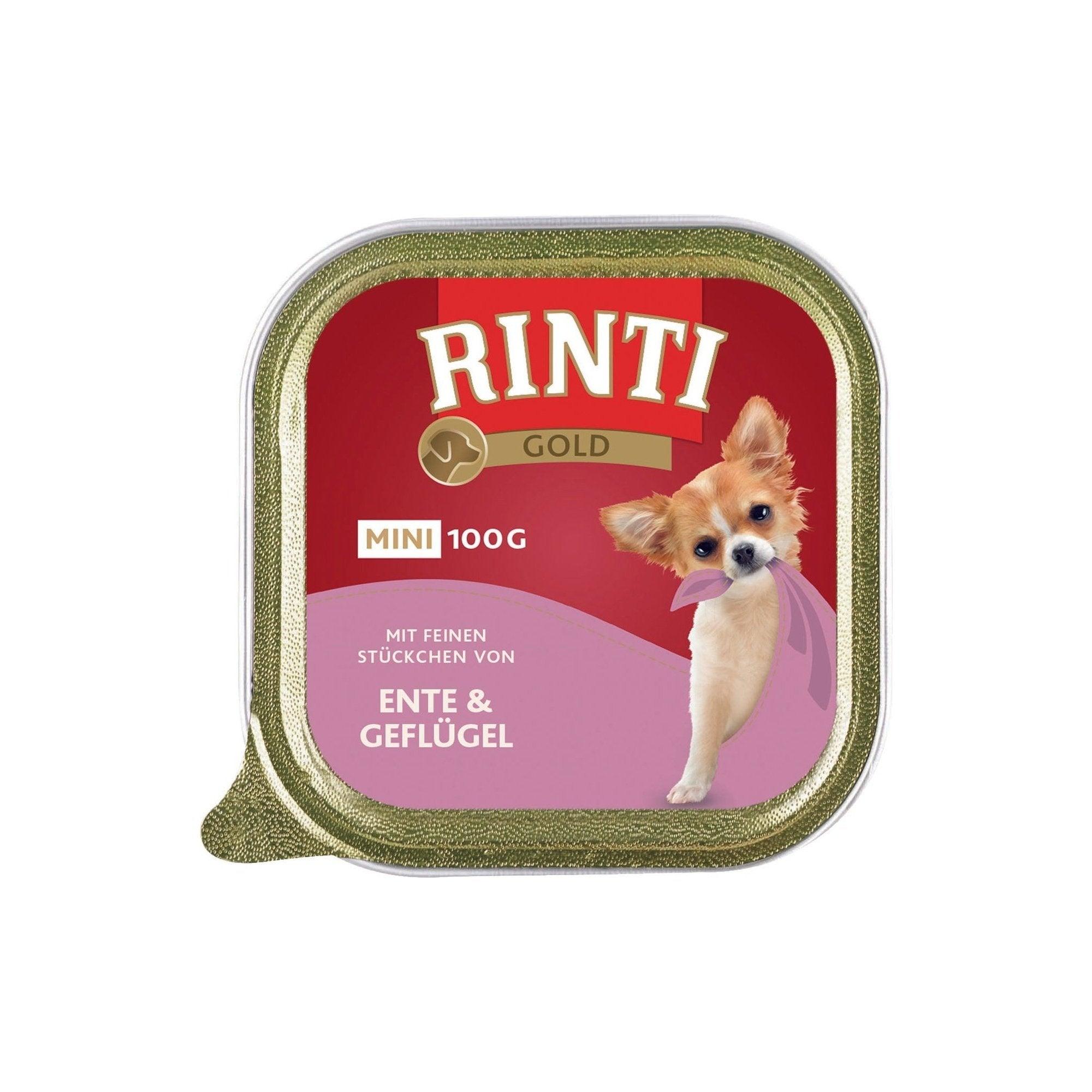 Artikel mit dem Namen Rinti Gold mini Ente & Geflügel im Shop von zoo.de , dem Onlineshop für nachhaltiges Hundefutter und Katzenfutter.