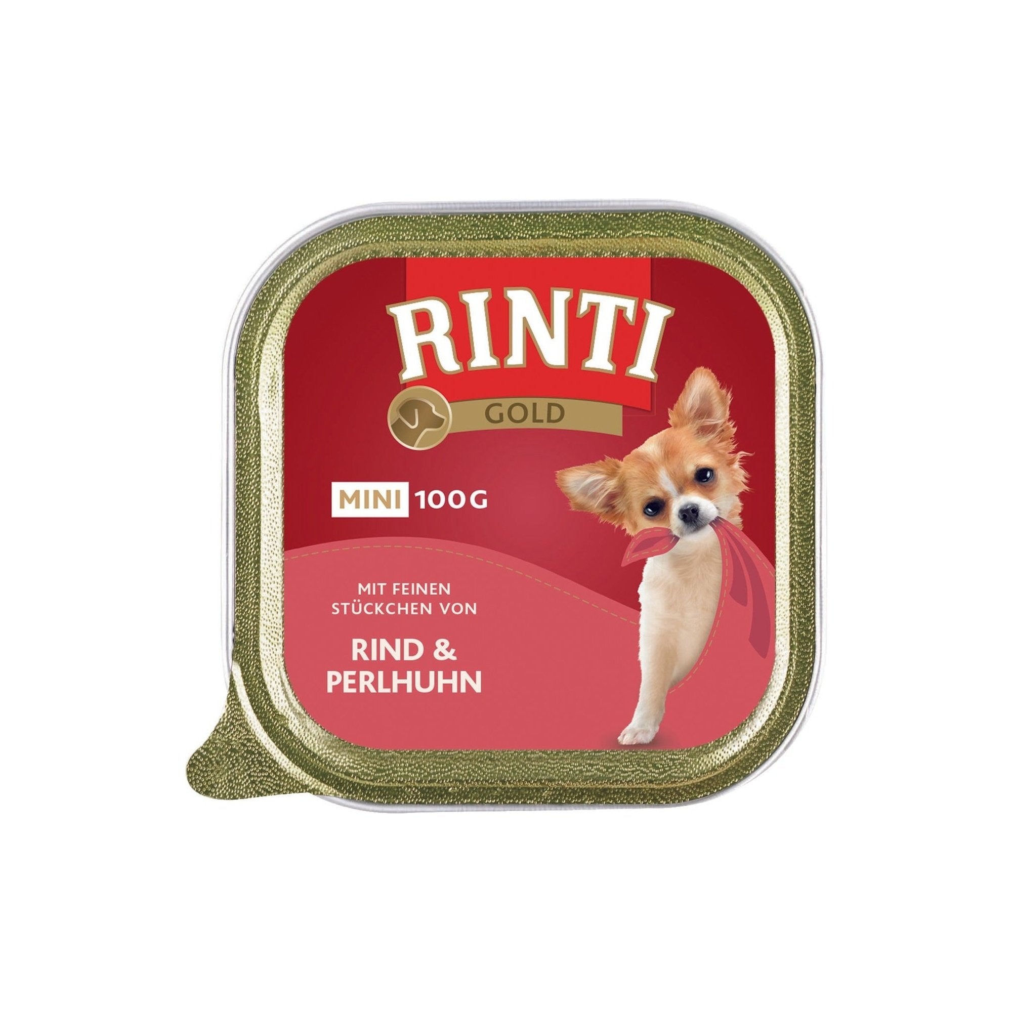 Artikel mit dem Namen Rinti Gold mini Rind & Perlhuhn im Shop von zoo.de , dem Onlineshop für nachhaltiges Hundefutter und Katzenfutter.