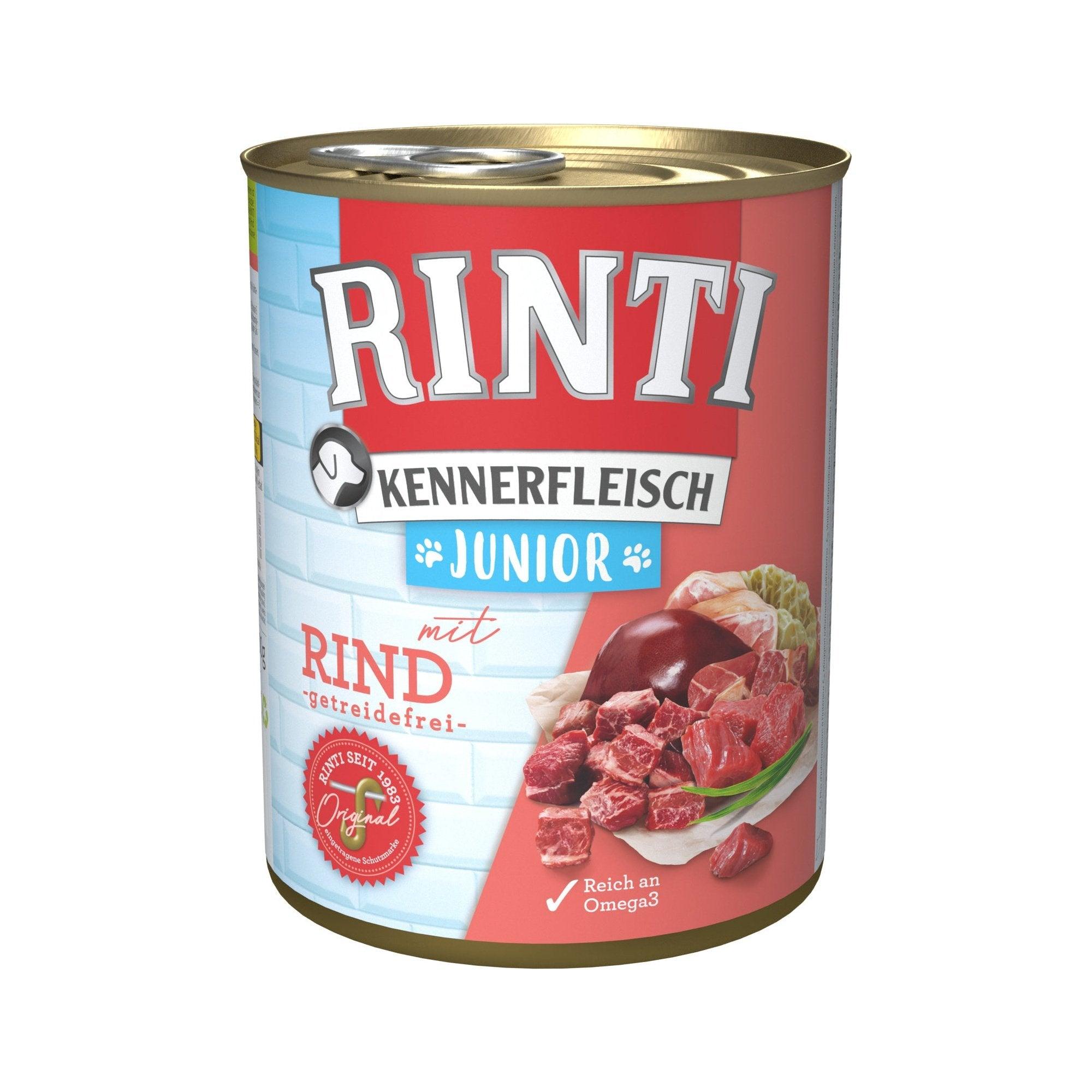 Artikel mit dem Namen Rinti Kennerfleisch Junior Rind im Shop von zoo.de , dem Onlineshop für nachhaltiges Hundefutter und Katzenfutter.