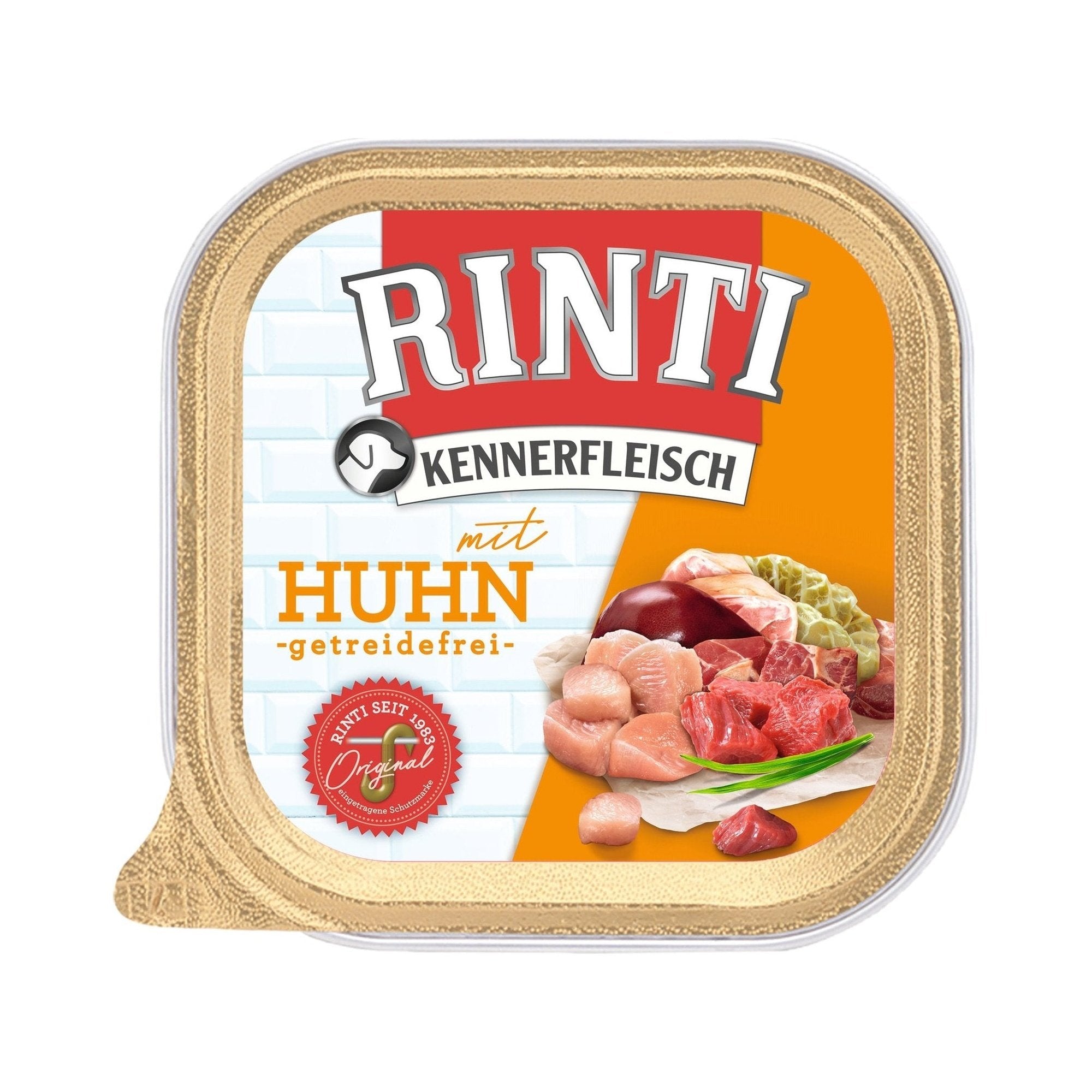 Artikel mit dem Namen Rinti Kennerfleisch Plus Huhn im Shop von zoo.de , dem Onlineshop für nachhaltiges Hundefutter und Katzenfutter.