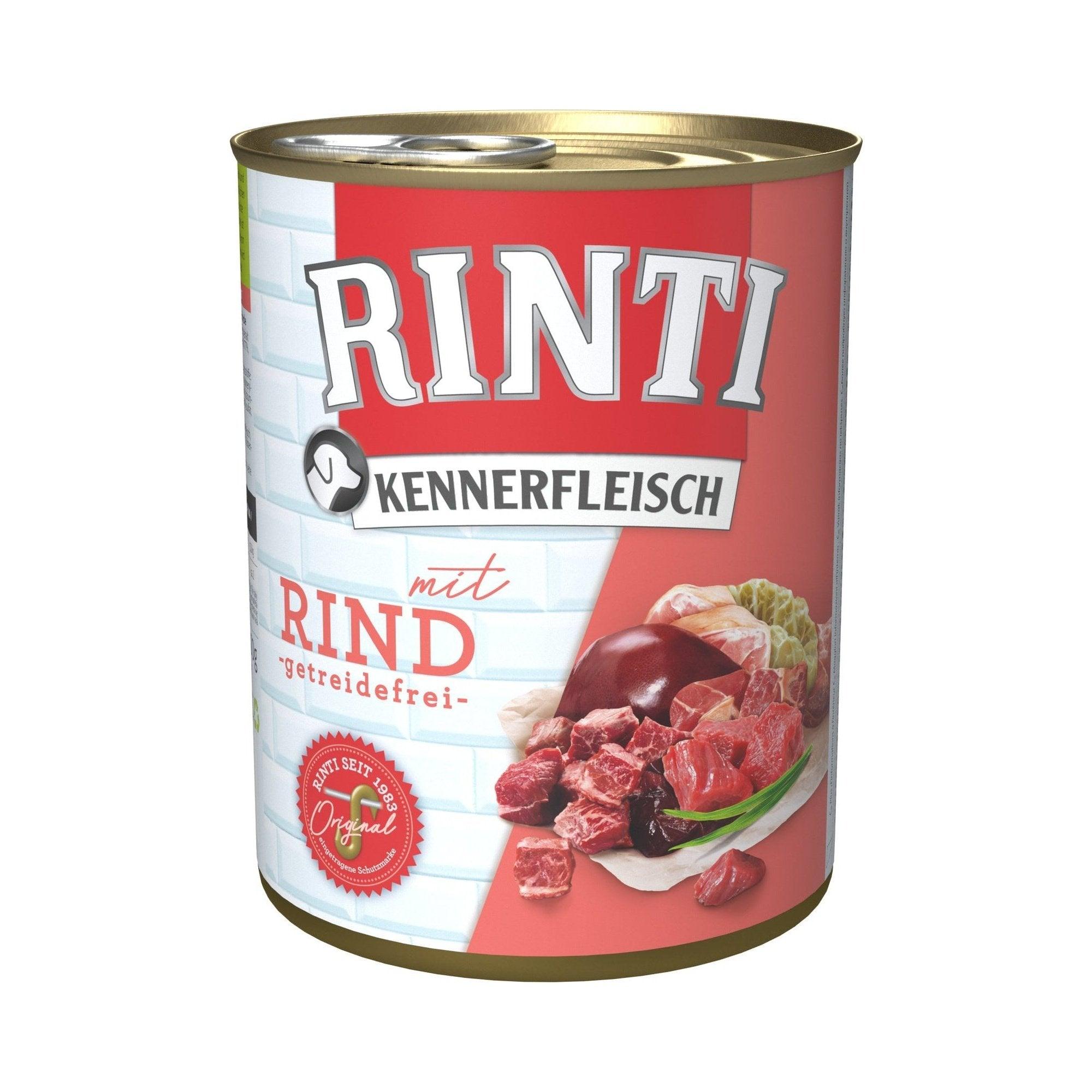 Artikel mit dem Namen Rinti Kennerfleisch Rind im Shop von zoo.de , dem Onlineshop für nachhaltiges Hundefutter und Katzenfutter.