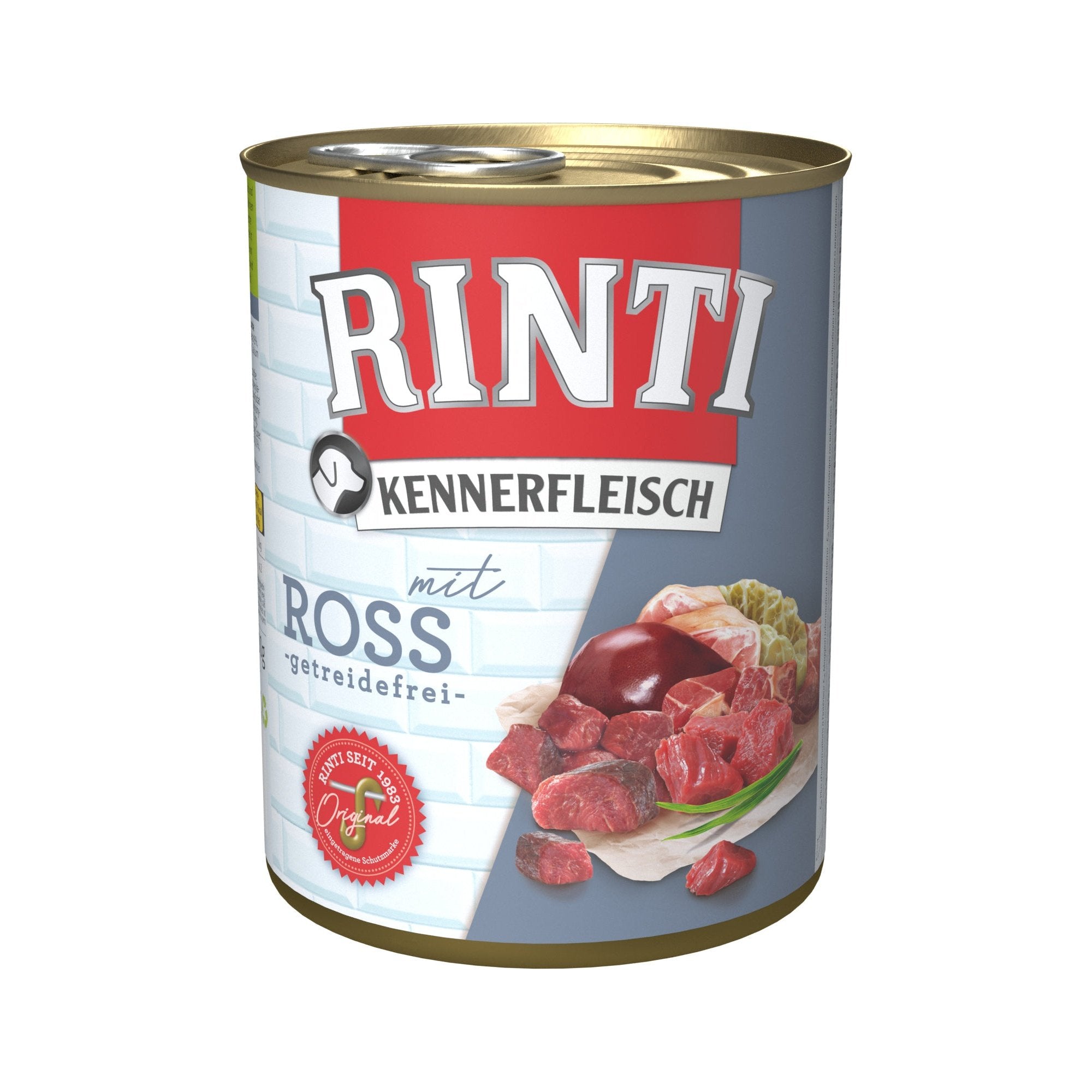 Artikel mit dem Namen Rinti Kennerfleisch Ross im Shop von zoo.de , dem Onlineshop für nachhaltiges Hundefutter und Katzenfutter.