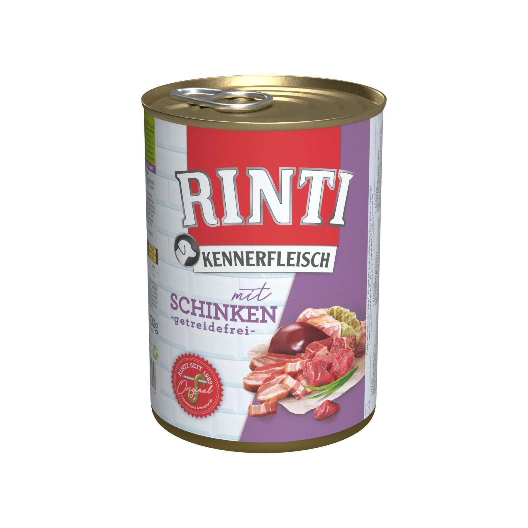 Artikel mit dem Namen Rinti Kennerfleisch Schinken im Shop von zoo.de , dem Onlineshop für nachhaltiges Hundefutter und Katzenfutter.