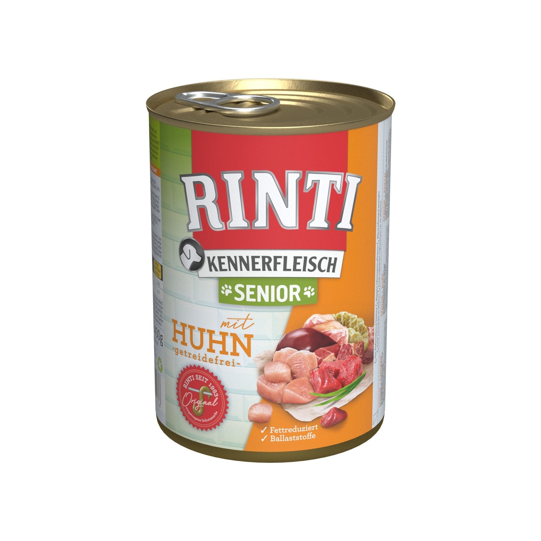 Artikel mit dem Namen Rinti Kennerfleisch Senior Huhn im Shop von zoo.de , dem Onlineshop für nachhaltiges Hundefutter und Katzenfutter.