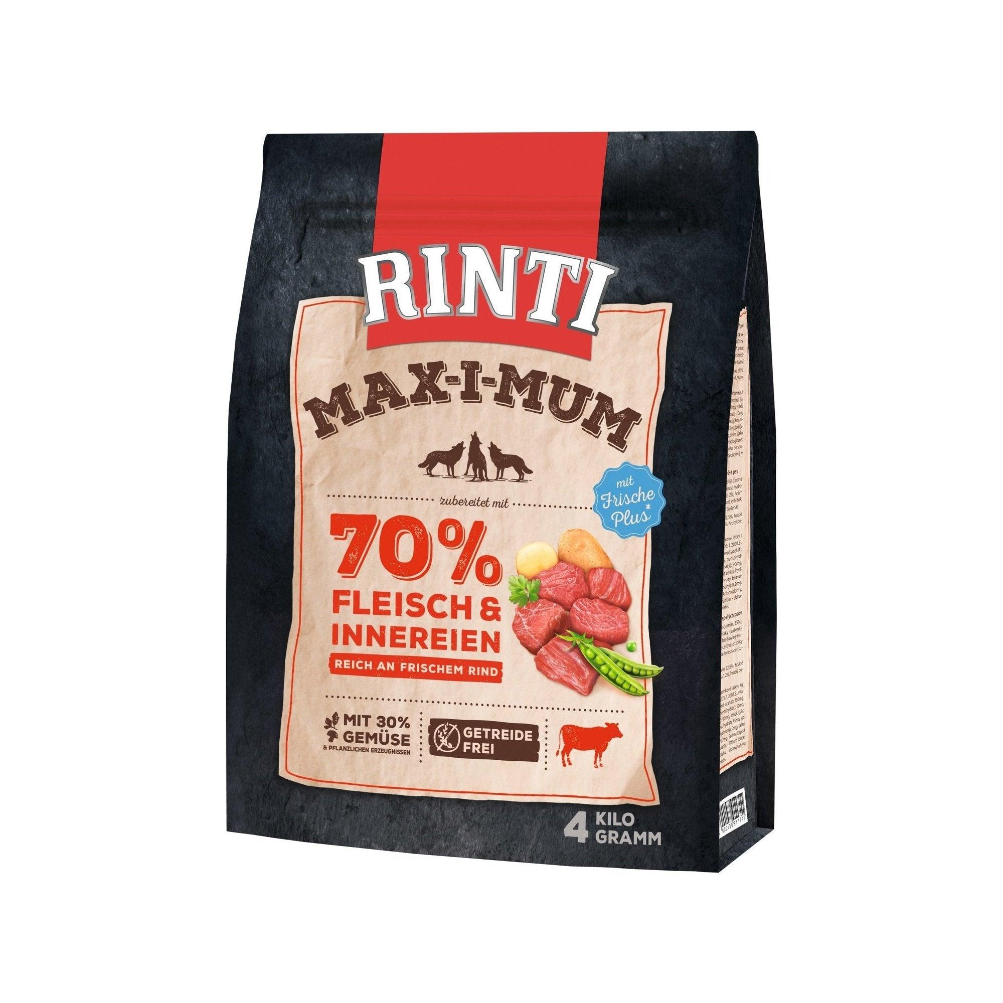 Artikel mit dem Namen Rinti Max-i-mum Rind im Shop von zoo.de , dem Onlineshop für nachhaltiges Hundefutter und Katzenfutter.