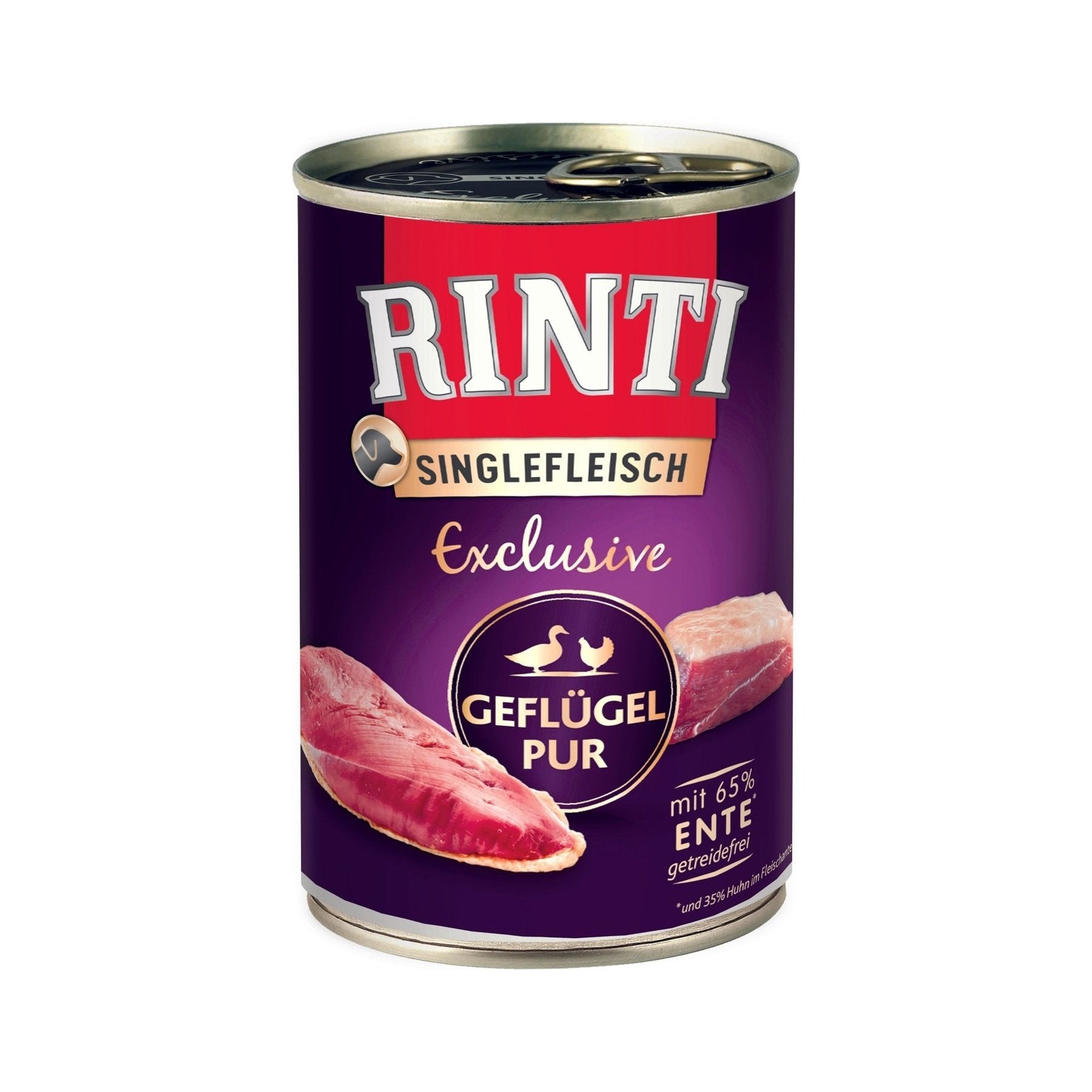 Artikel mit dem Namen Rinti Singlefleisch Exclusive Geflügel pur im Shop von zoo.de , dem Onlineshop für nachhaltiges Hundefutter und Katzenfutter.