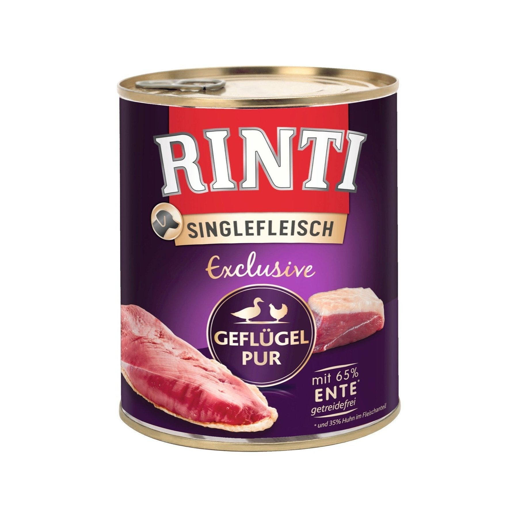 Artikel mit dem Namen Rinti Singlefleisch Exclusive Geflügel pur im Shop von zoo.de , dem Onlineshop für nachhaltiges Hundefutter und Katzenfutter.