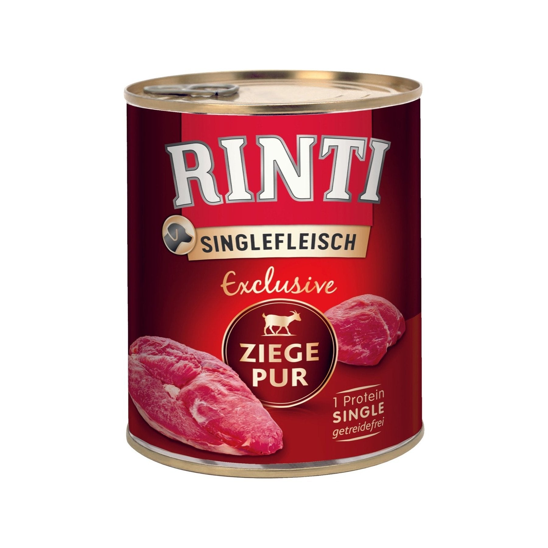 Artikel mit dem Namen Rinti Singlefleisch Exclusive Ziege Pur im Shop von zoo.de , dem Onlineshop für nachhaltiges Hundefutter und Katzenfutter.