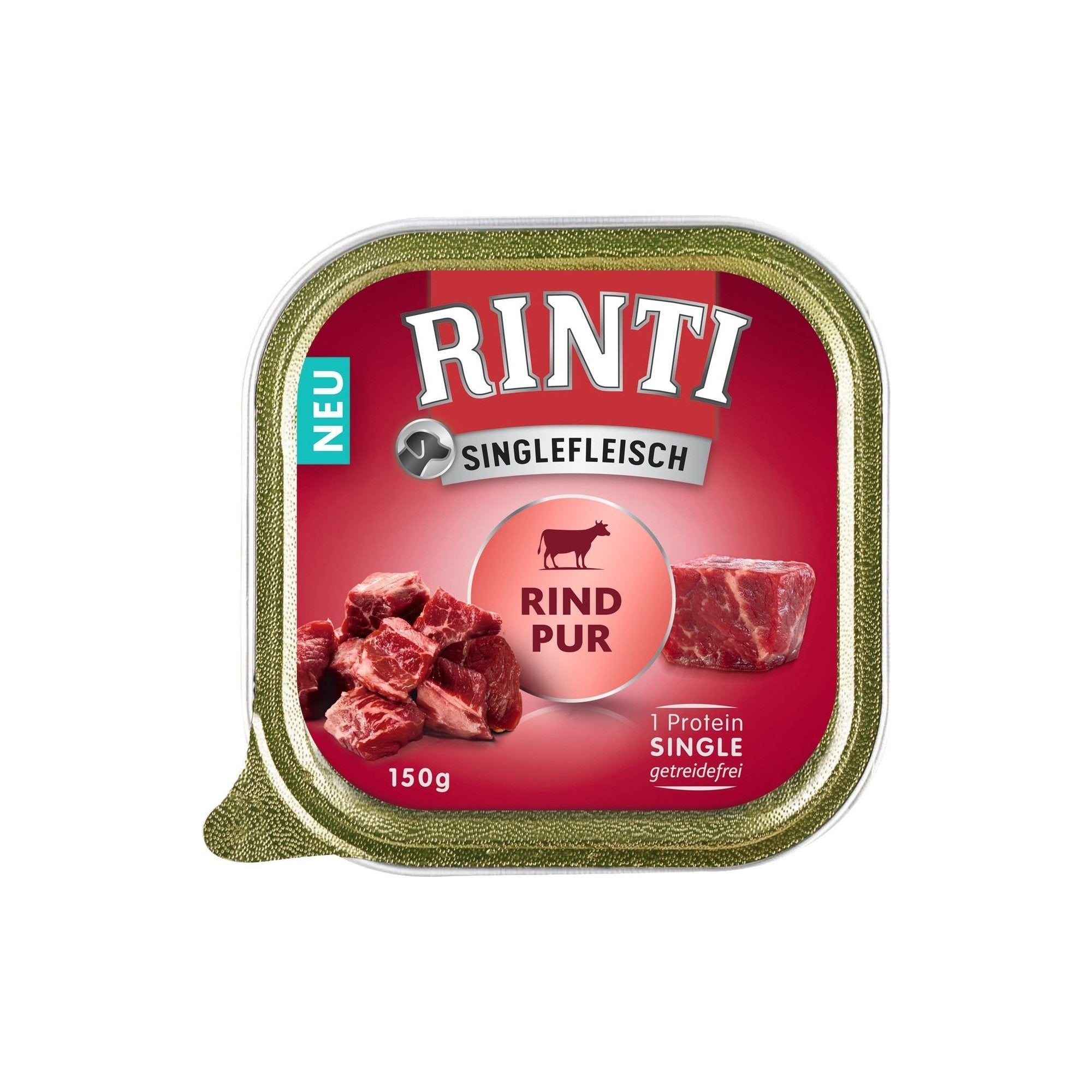 Artikel mit dem Namen Rinti Singlefleisch Rind Pur im Shop von zoo.de , dem Onlineshop für nachhaltiges Hundefutter und Katzenfutter.