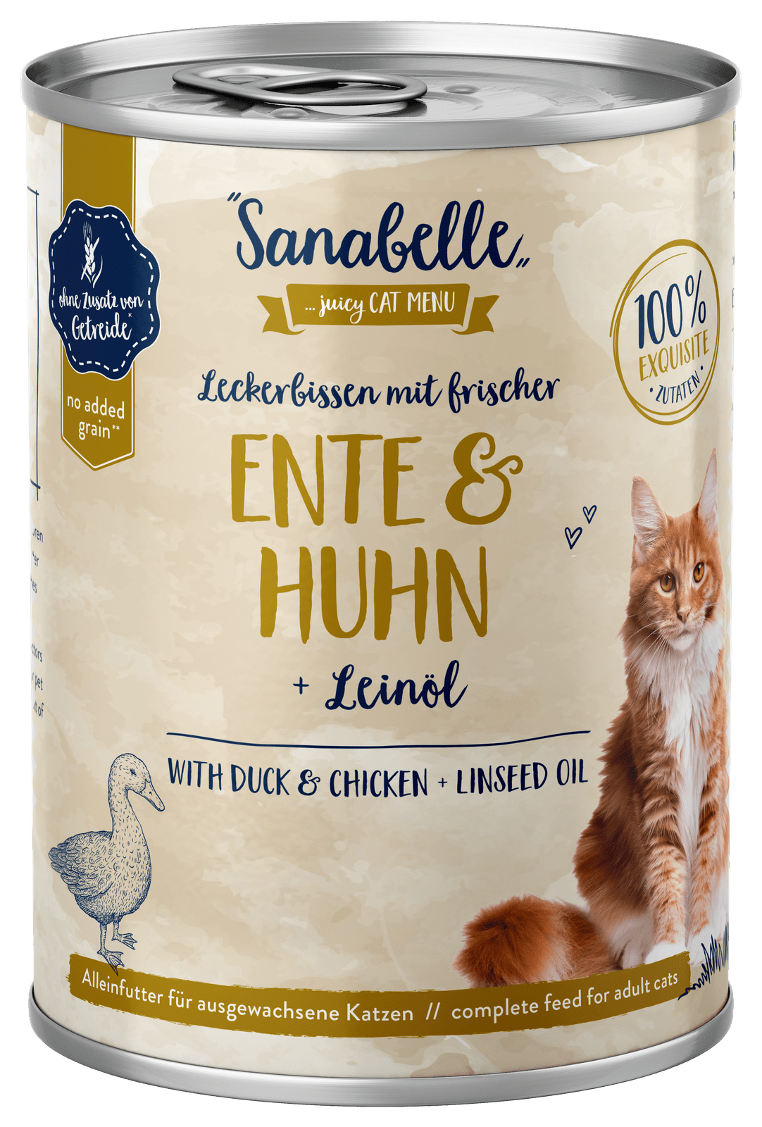 Artikel mit dem Namen Sanabelle Nassfutter mit Ente & Huhn im Shop von zoo.de , dem Onlineshop für nachhaltiges Hundefutter und Katzenfutter.