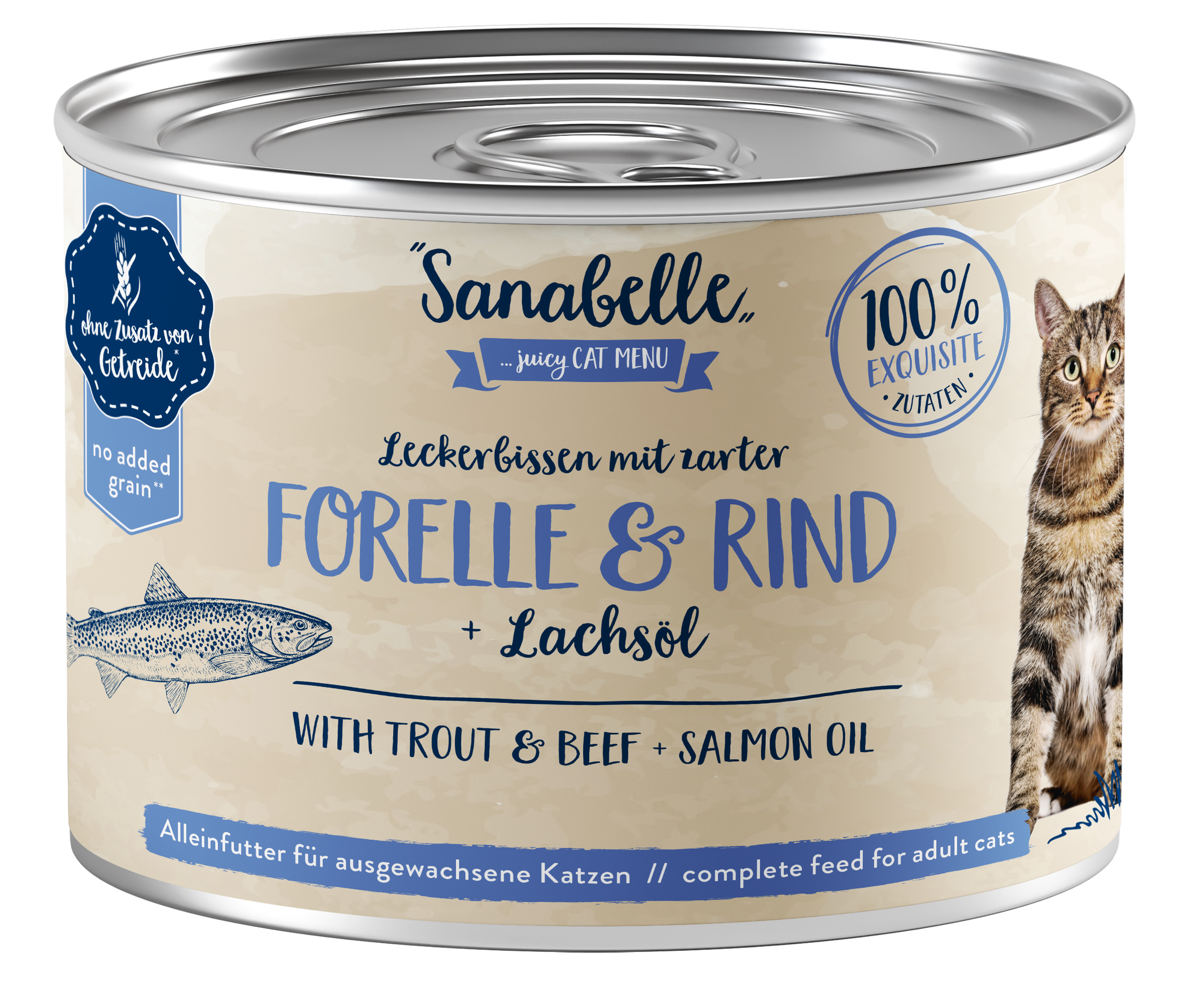 Artikel mit dem Namen Sanabelle Nassfutter mit Forelle & Rind im Shop von zoo.de , dem Onlineshop für nachhaltiges Hundefutter und Katzenfutter.